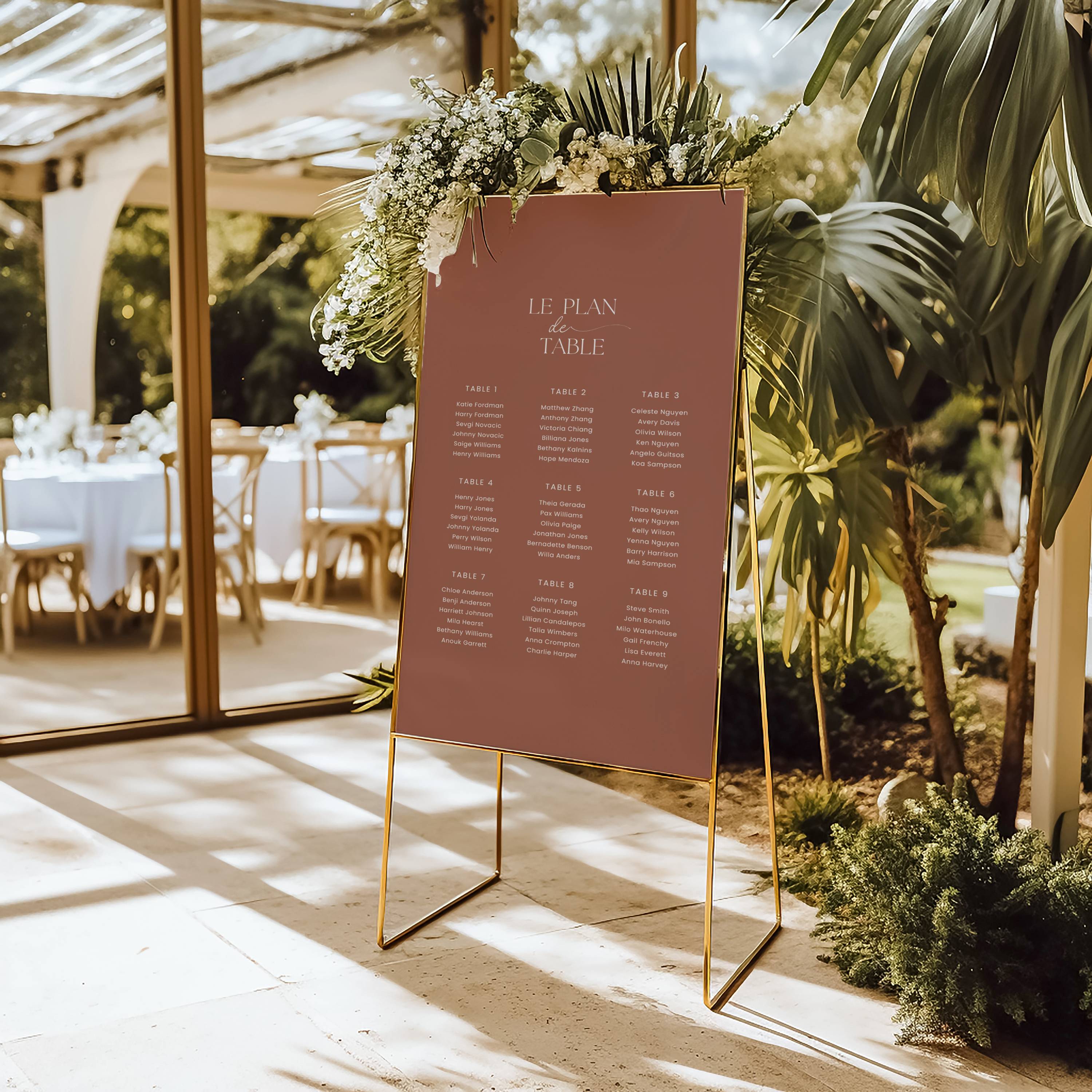 Panneau plan de table mariage|Terracotta foncé|Terracotta Dream
