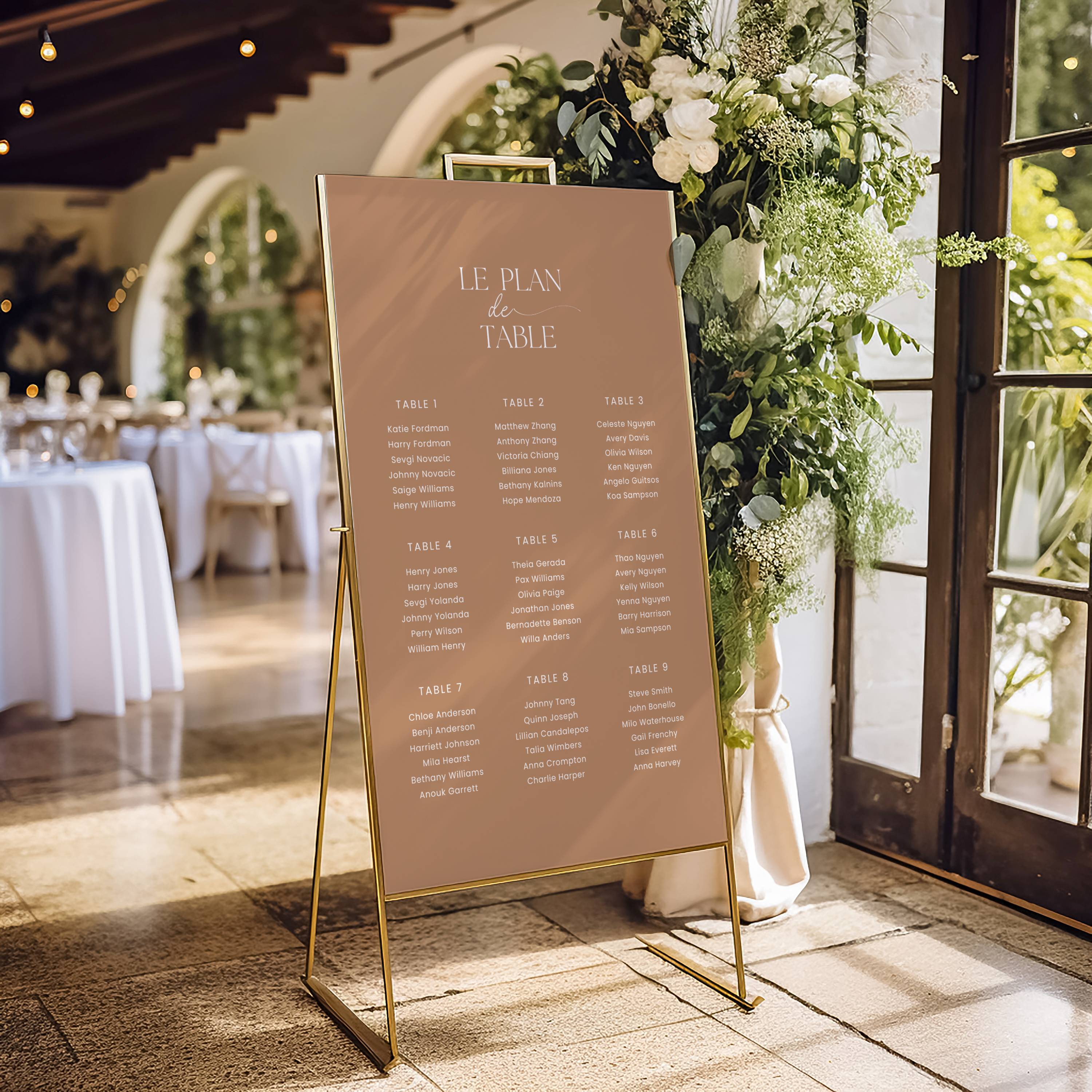 Panneau plan de table mariage|Terracotta clair|Terracotta Dream