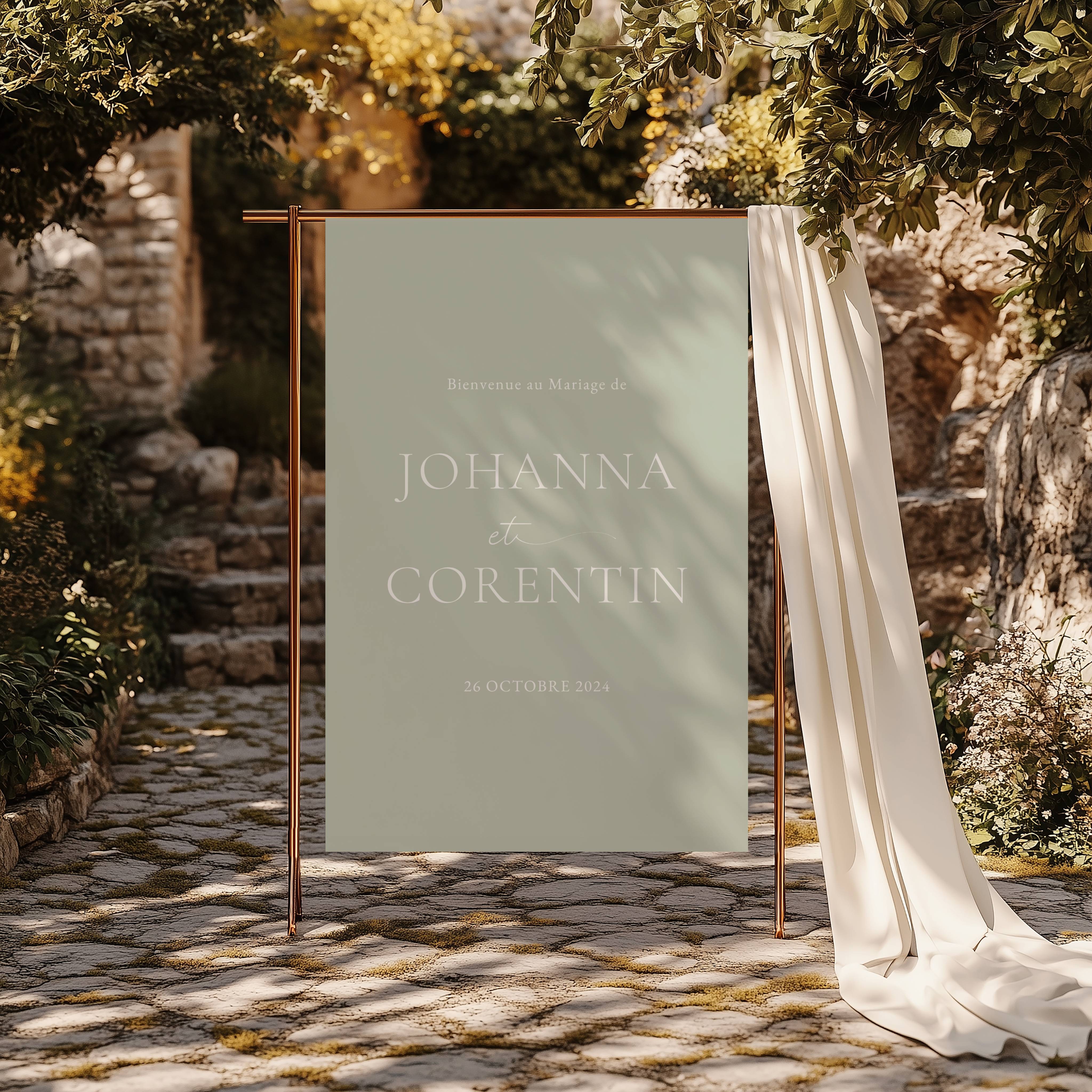 Panneau de bienvenue mariage|Sauge|Sauge Dream