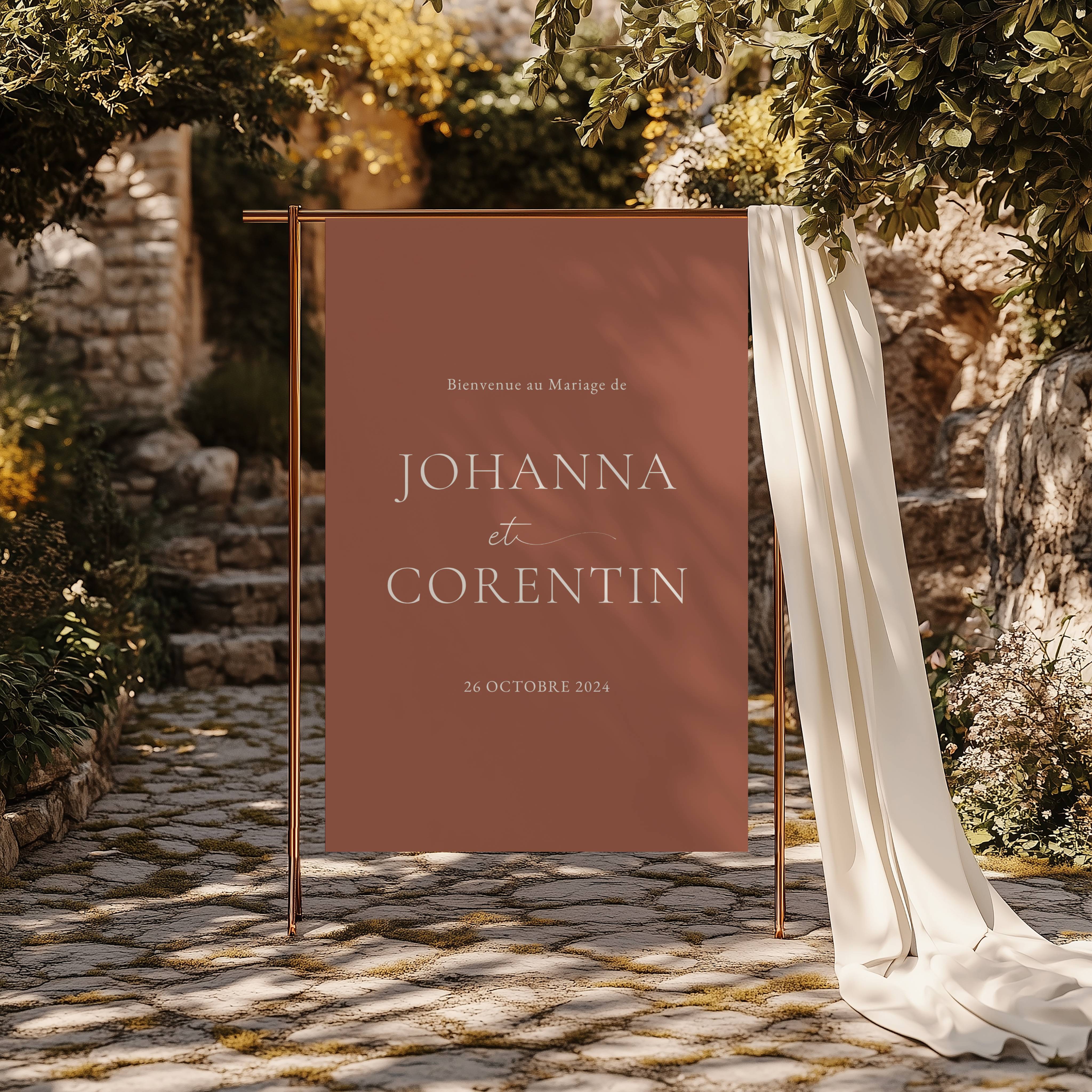 Panneau de bienvenue mariage|Terracotta foncé|Terracotta Dream