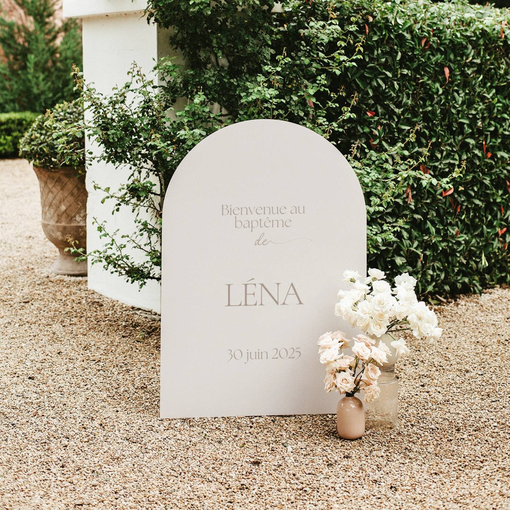 Panneau bienvenue baptême arche | Modèle Louise