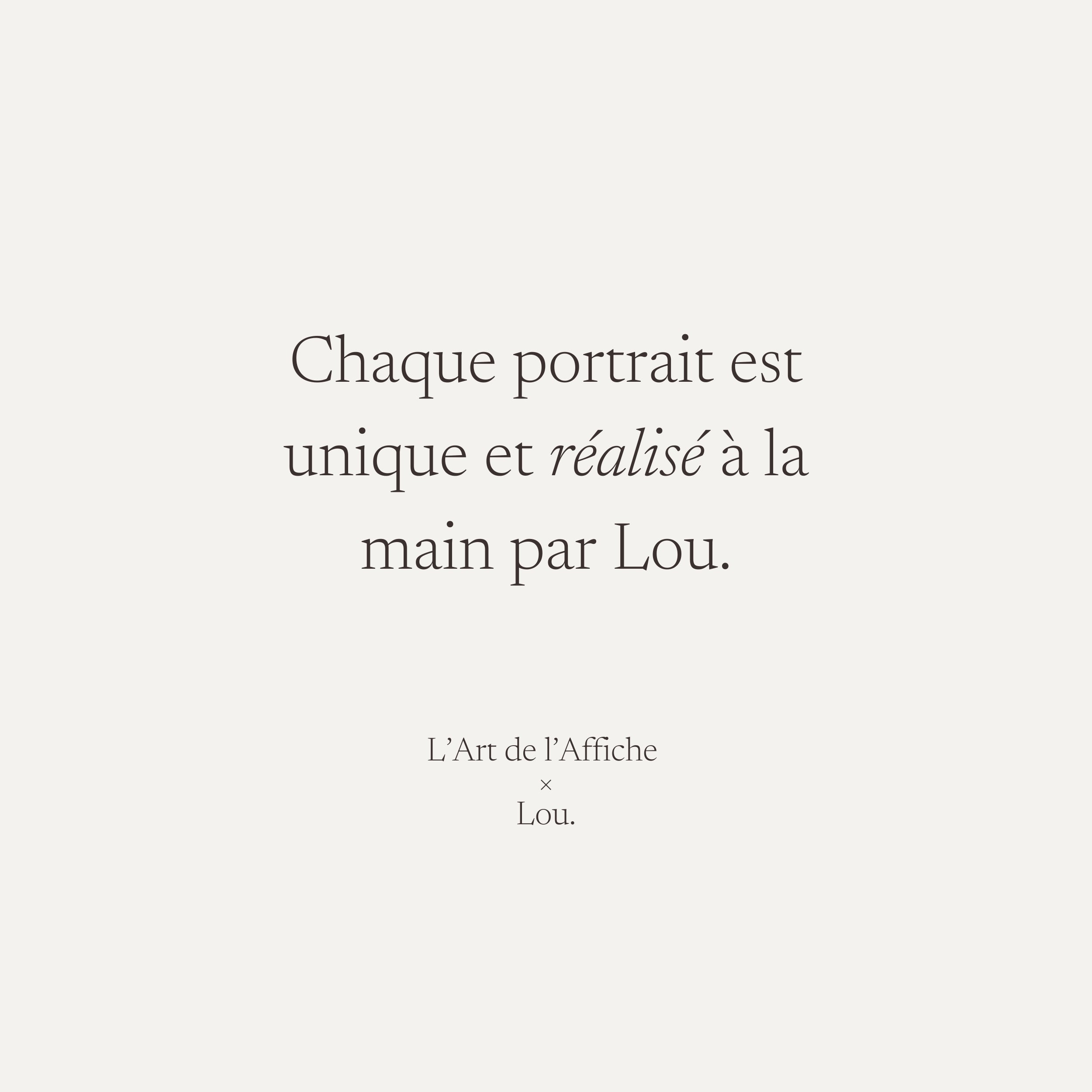 Illustration BD de vous à partir d'une photo - Collection Capsule Lou x l'Art de l'Affiche