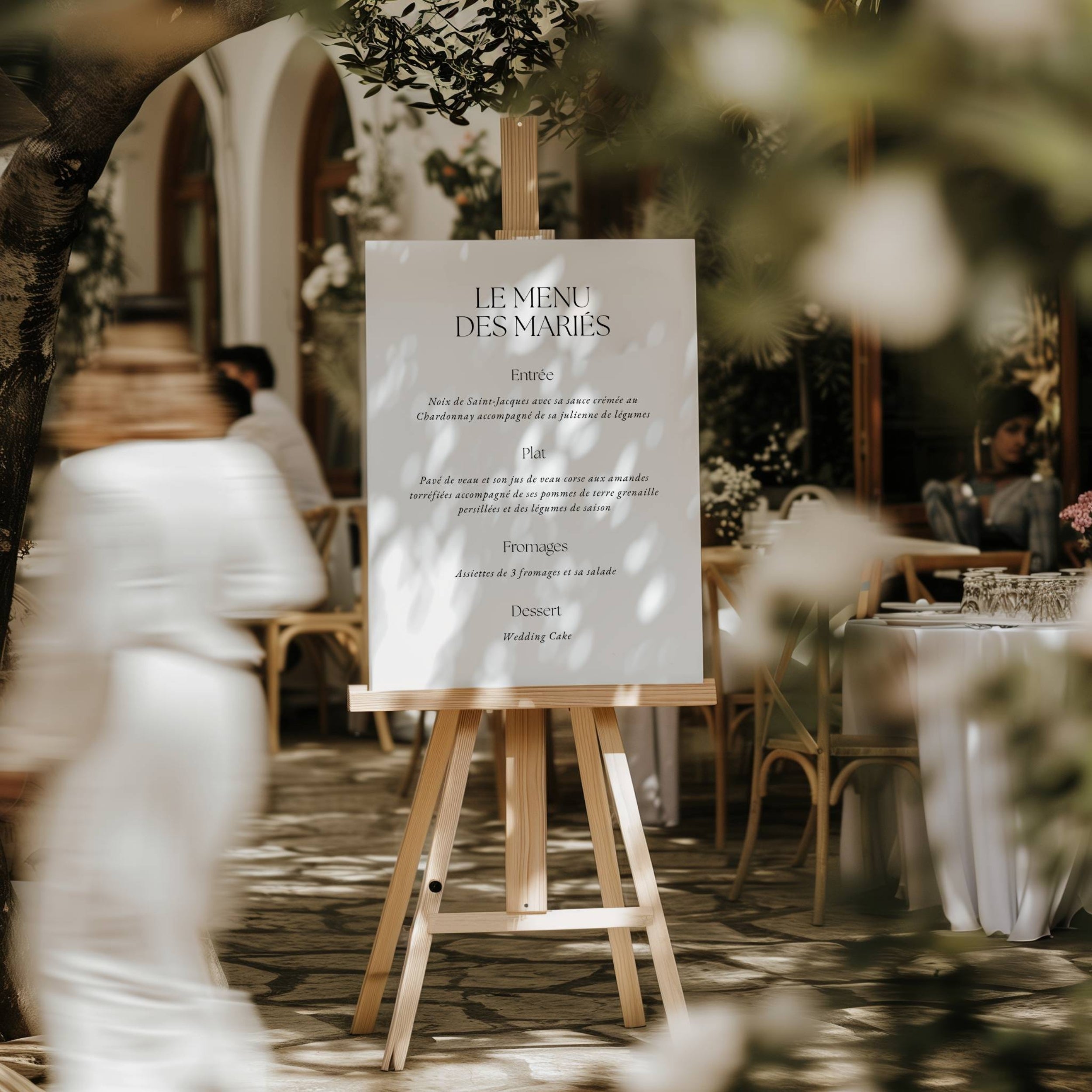 Panneau menu mariage blanc | Collection Neutral Dream