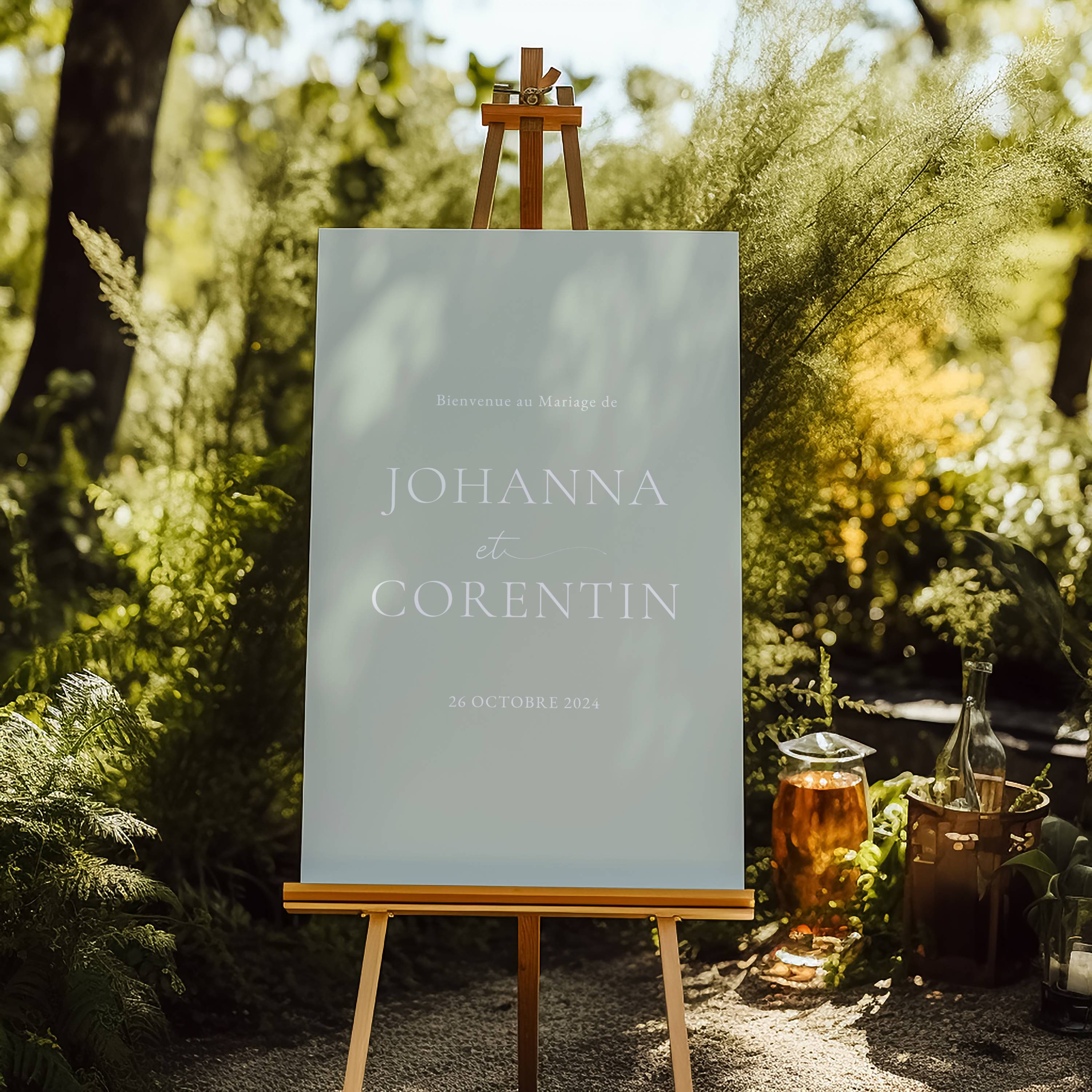 Panneau de bienvenue mariage|Sauge|Sauge Dream