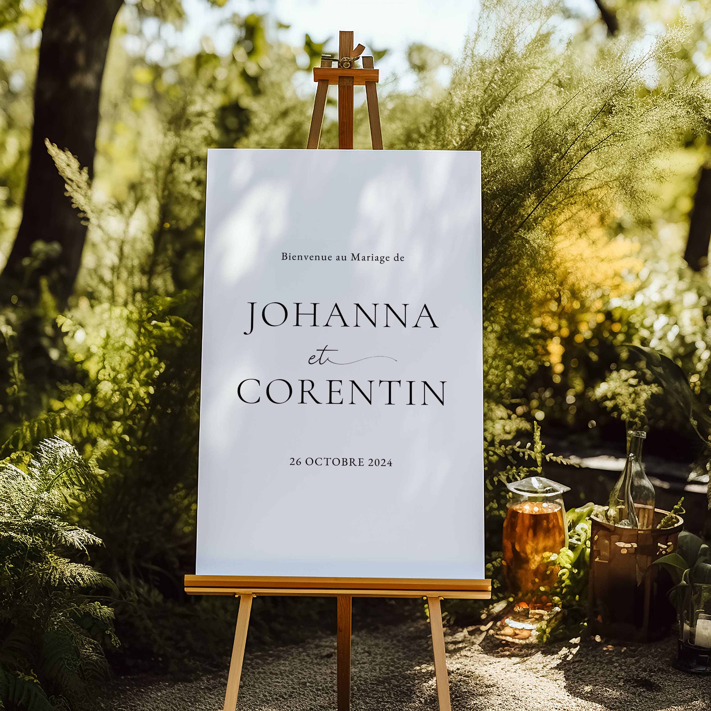 Panneau de bienvenue mariage|Blanc|Neutral Dream