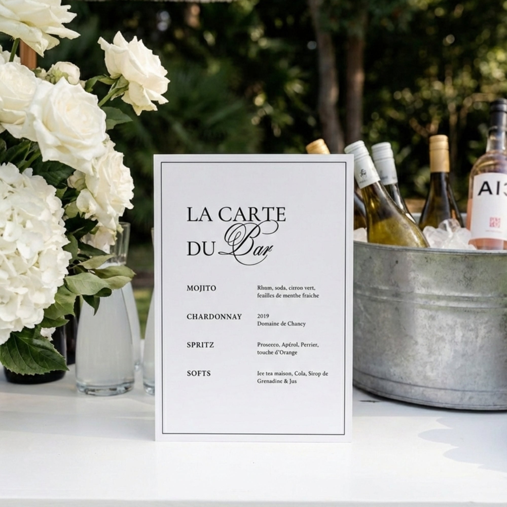 Pack de 6 affiches essentielles: livre d'or, photobooth, urne, menus, bar à bonbons... I Mariage