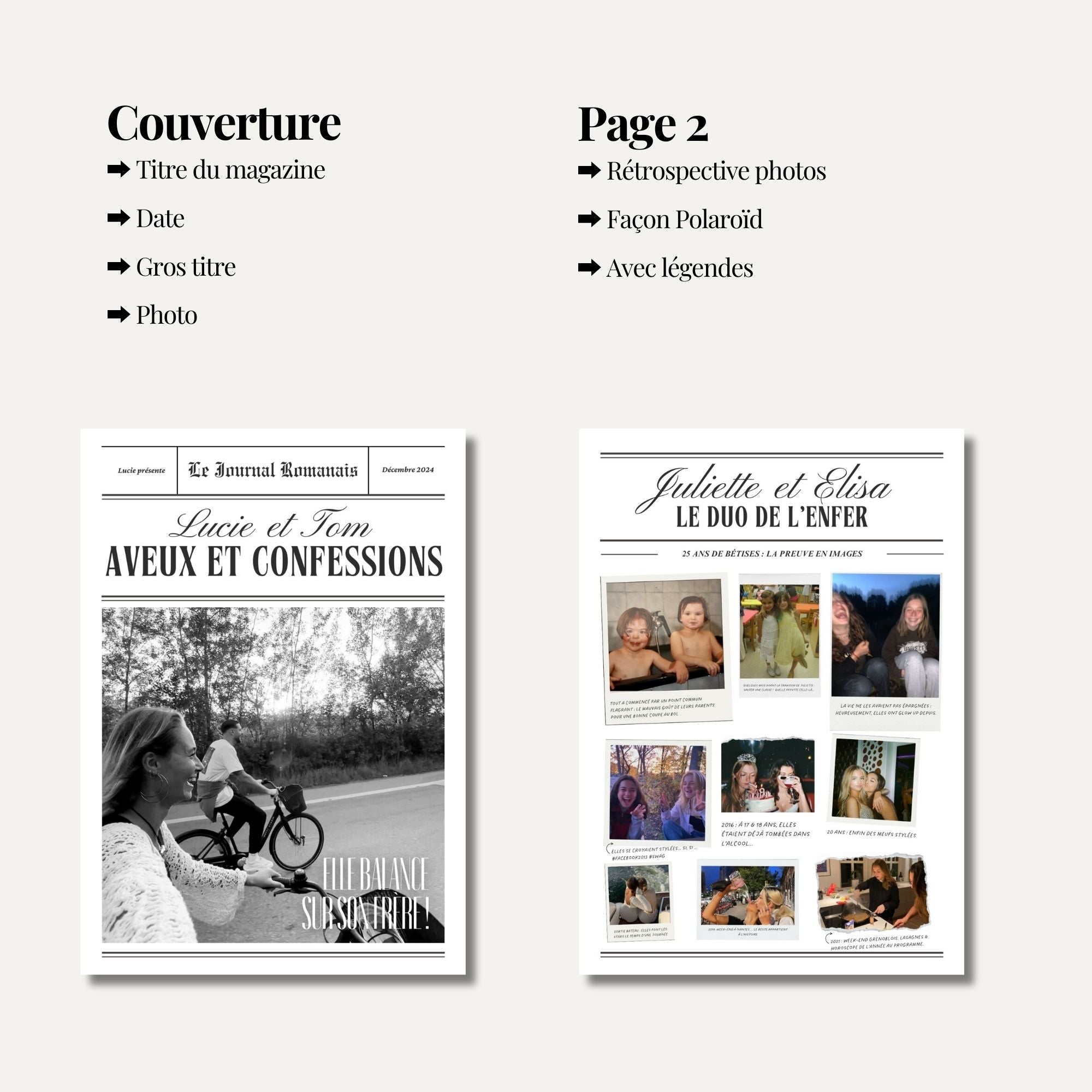 Journal Version Frères & Soeurs | 4 pages | Modèle Canva à personnaliser