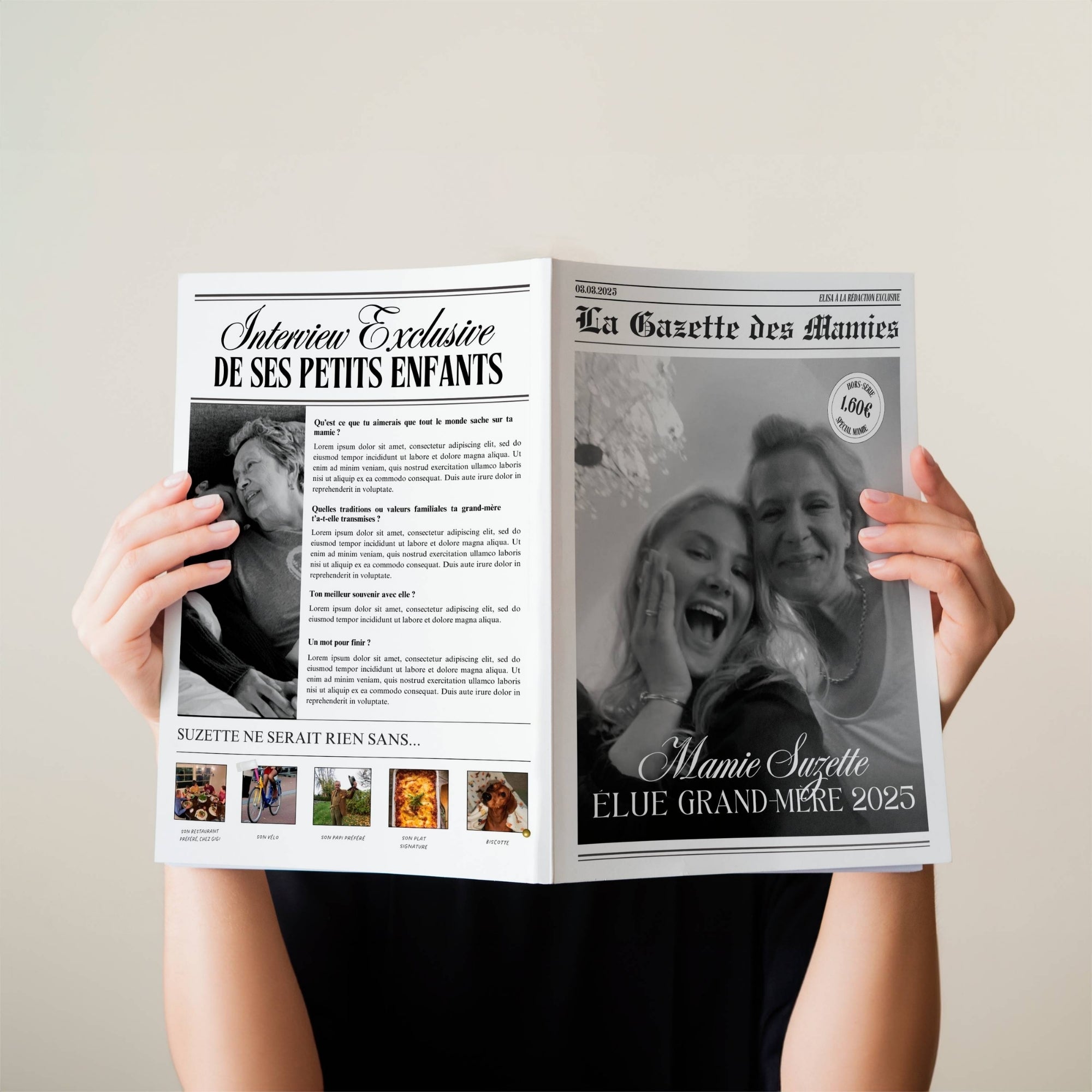 La Gazette des Mamies | 4 pages | Modèle Canva à personnaliser