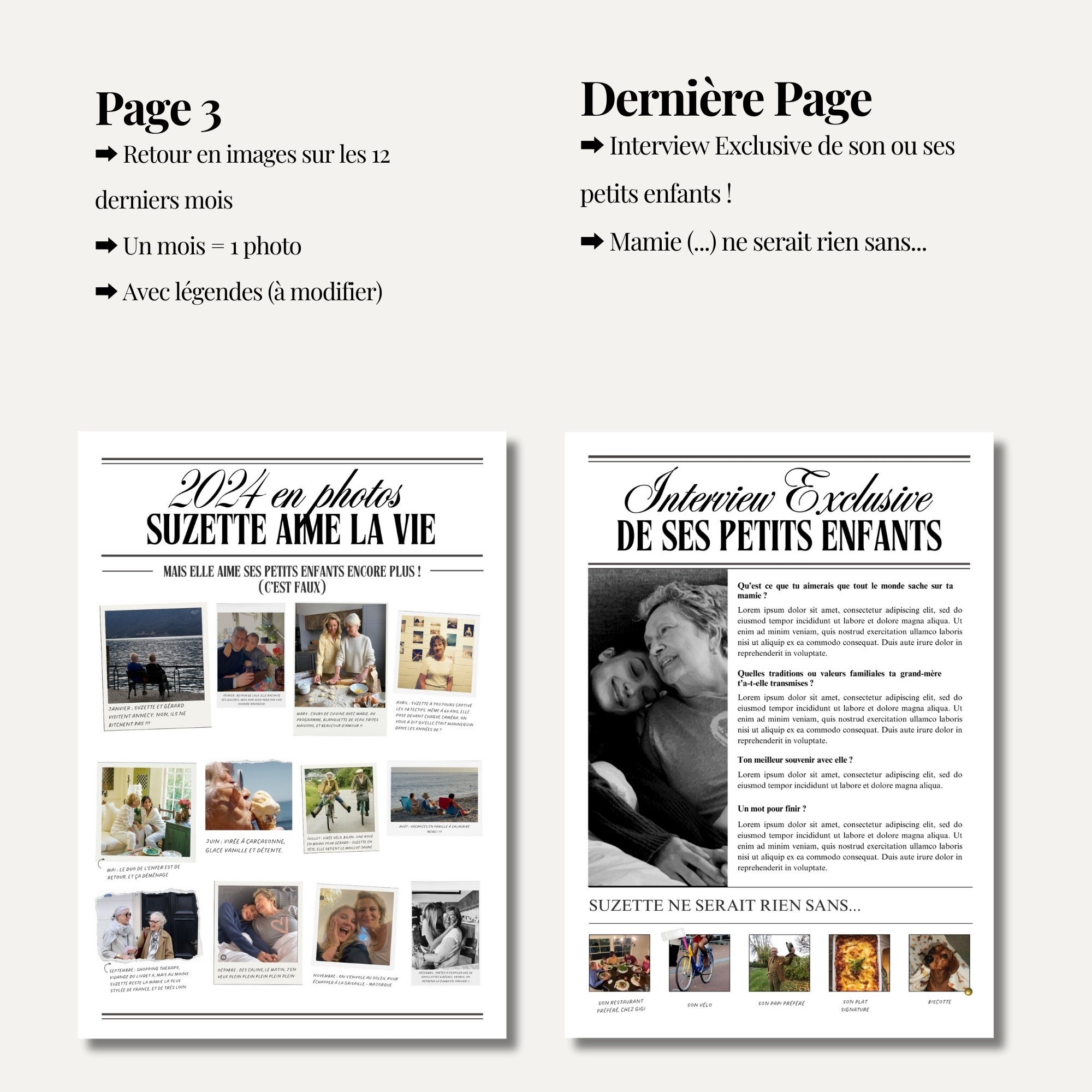 La Gazette des Mamies | 4 pages | Modèle Canva à personnaliser