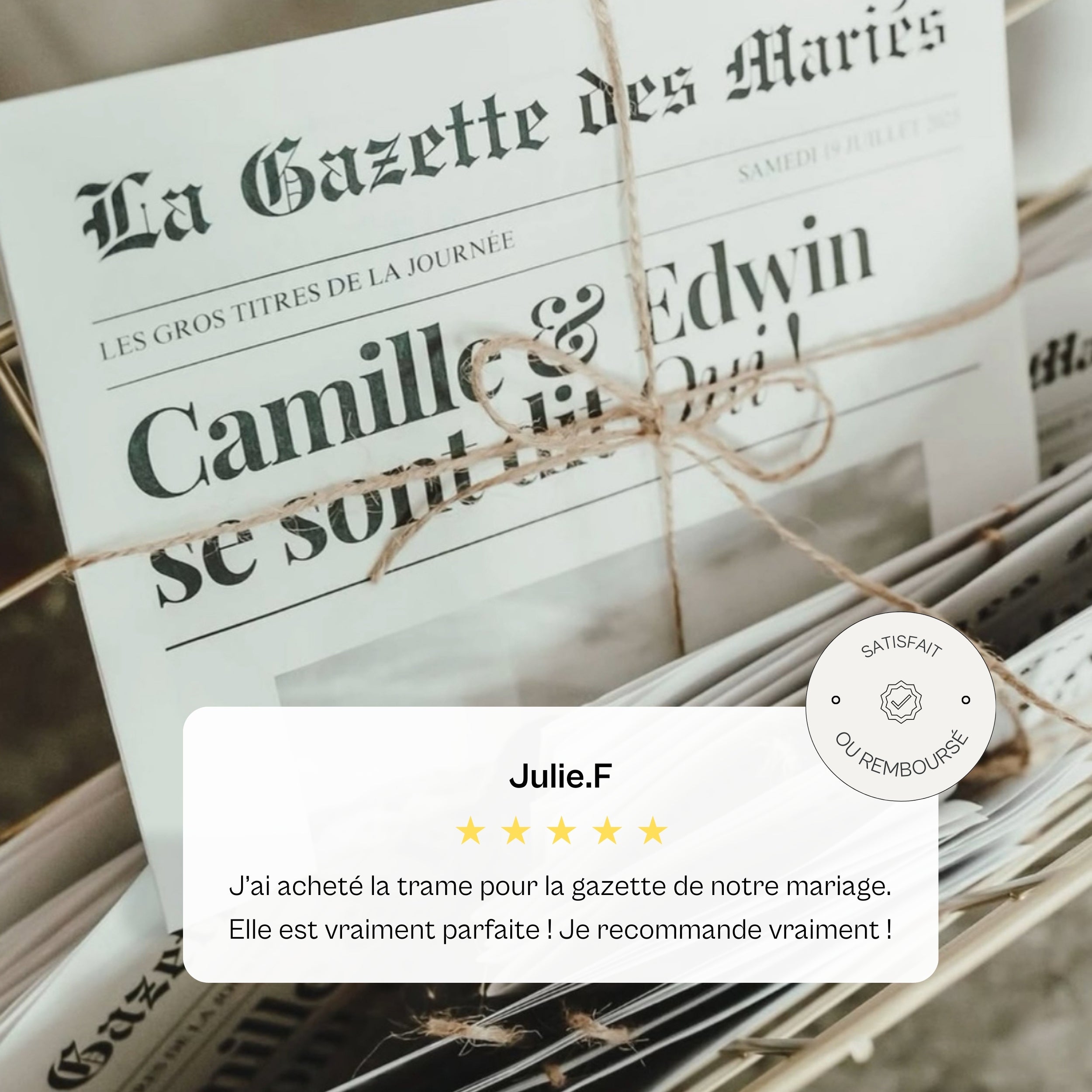 Pack ULTIME Gazette des mariés | Tuto complet + modèle préconçu + guide d'impression sur papier journal