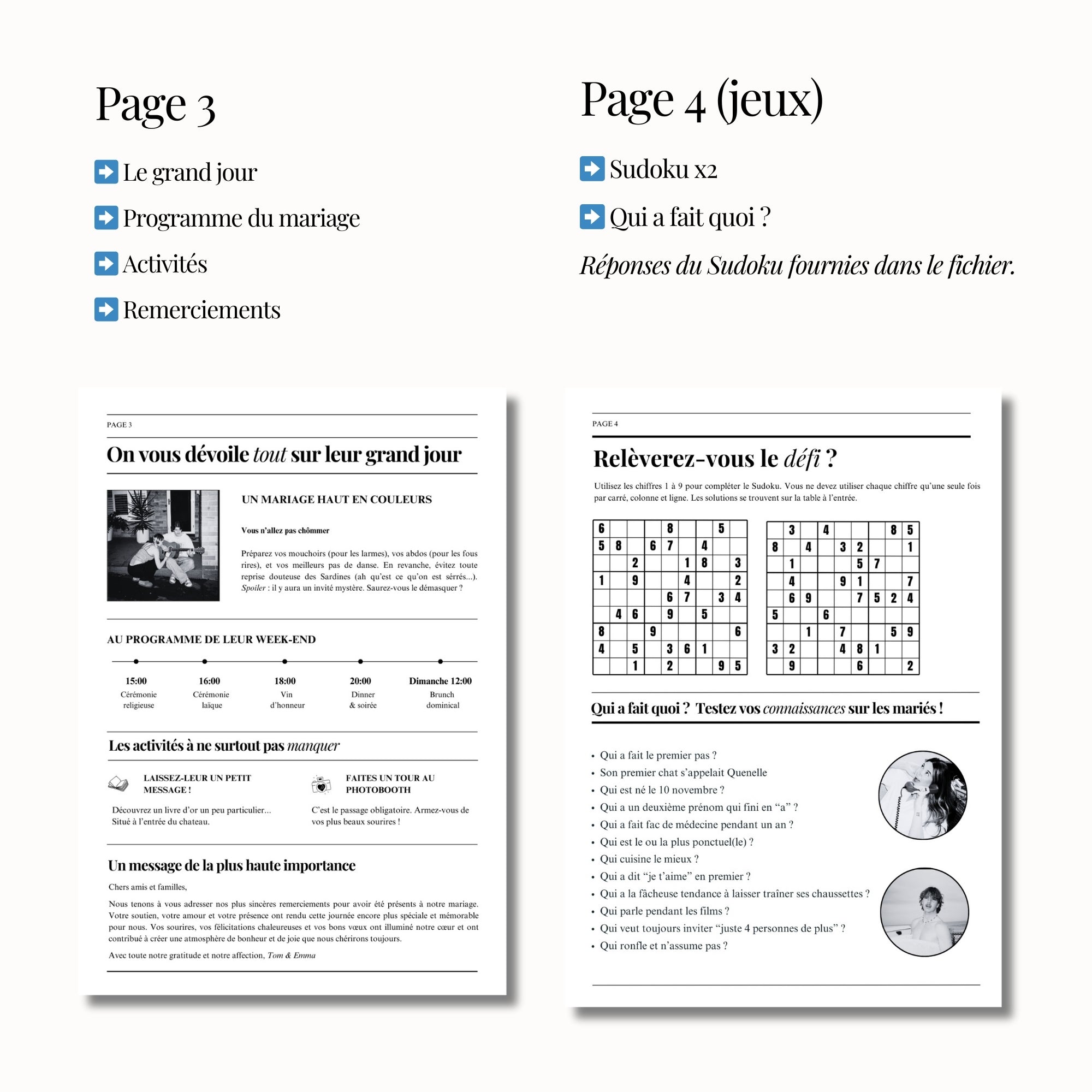 Pack ULTIME Gazette des mariés | Tuto complet + modèle préconçu + guide d'impression sur papier journal