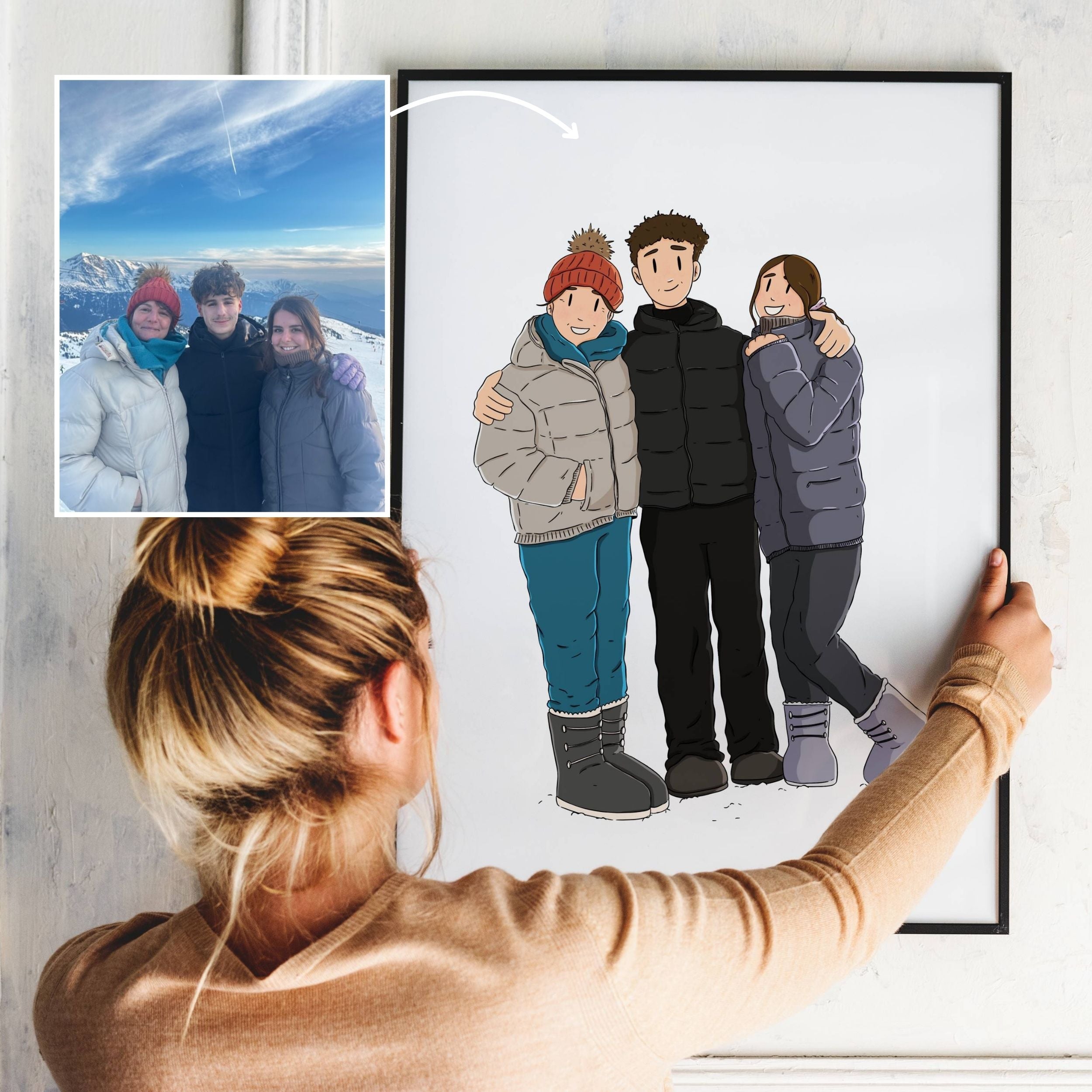 Cadeau Maman personnalisé : illustration à partir d'une photo de vous - Lou x L'Art de l'Affiche