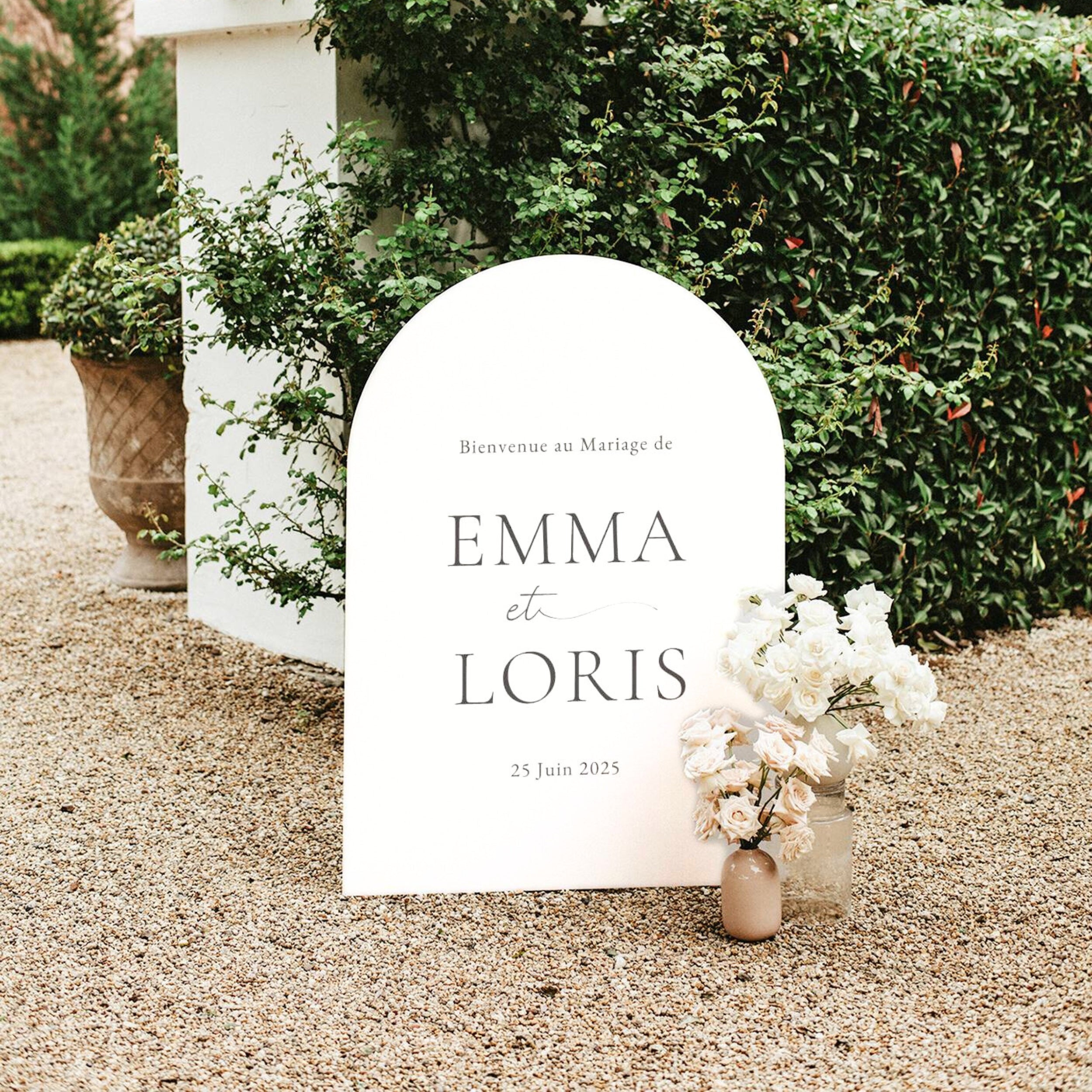 Duo panneau mariage blanc | Panneau bienvenue + panneau plan de table | Collection Louise