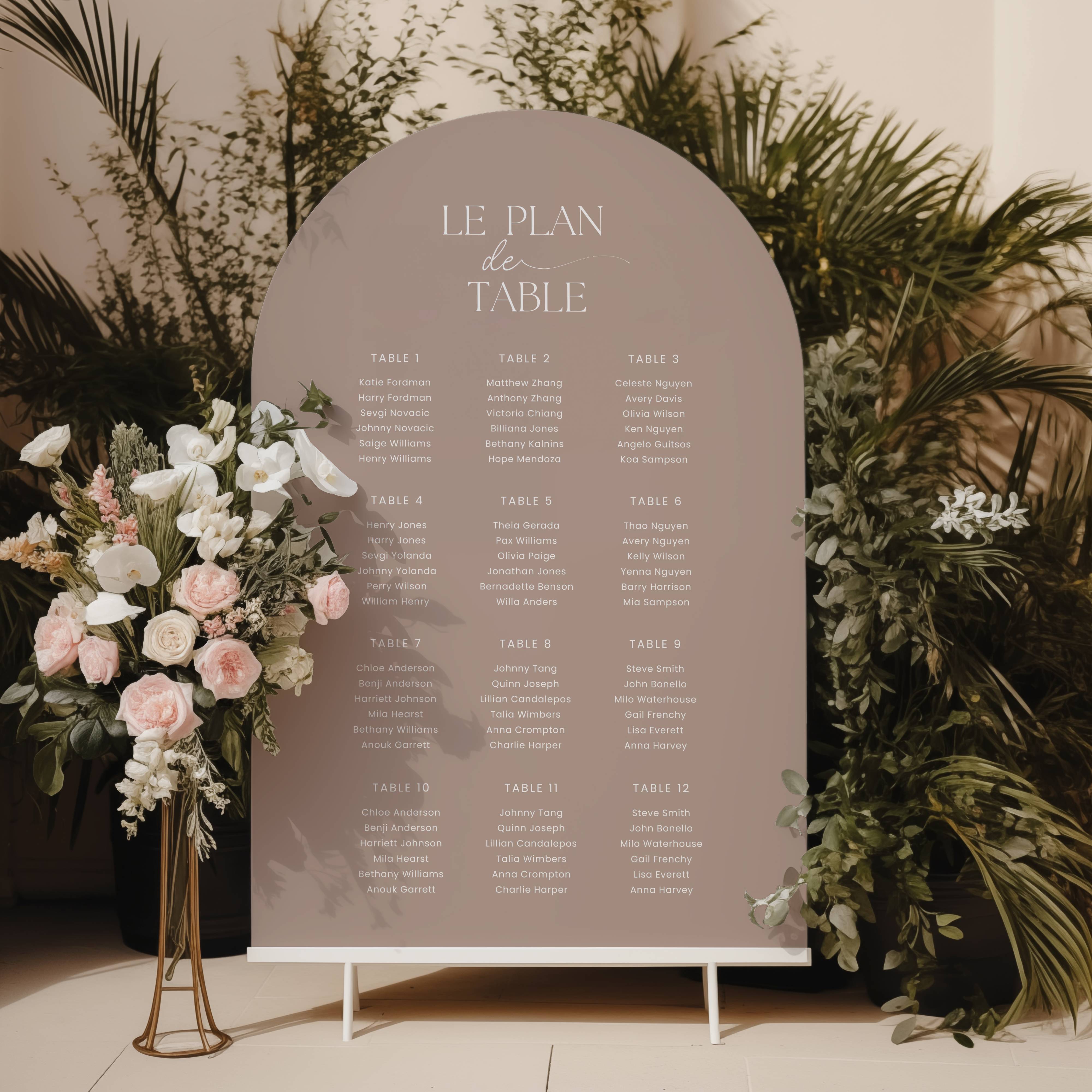 Duo panneau mariage beige | Panneau bienvenue + panneau plan de table | Collection Louise