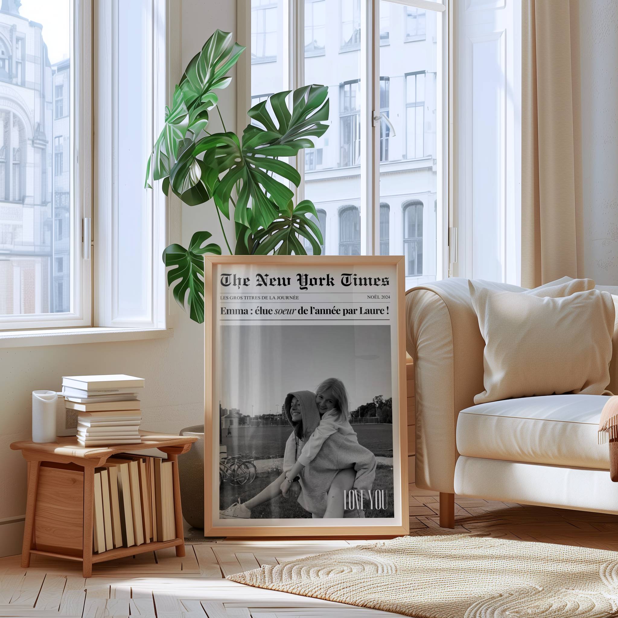 Affiche Soeur - Couverture de journal rétro