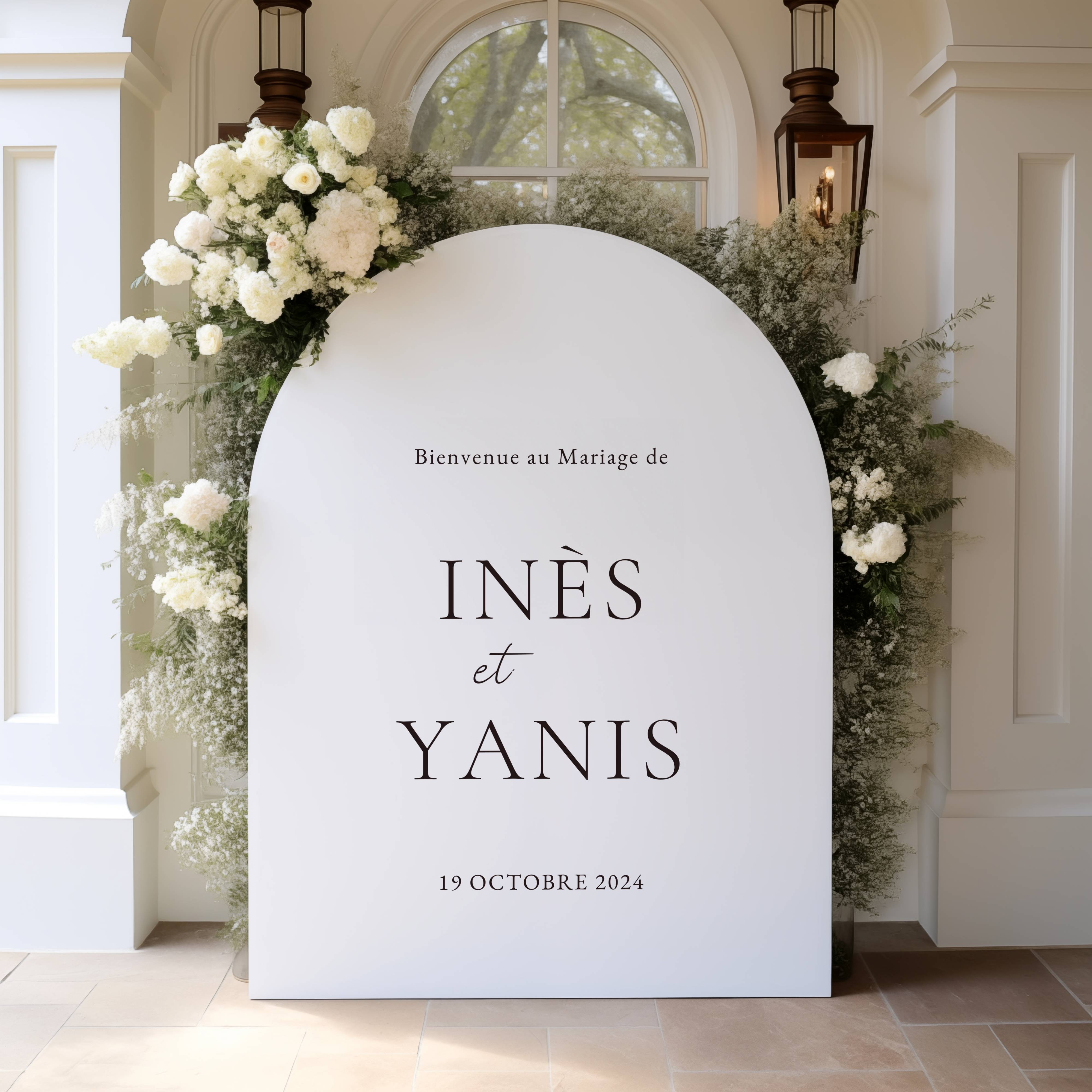 Panneau bienvenue mariage arche blanc | Collection Louise