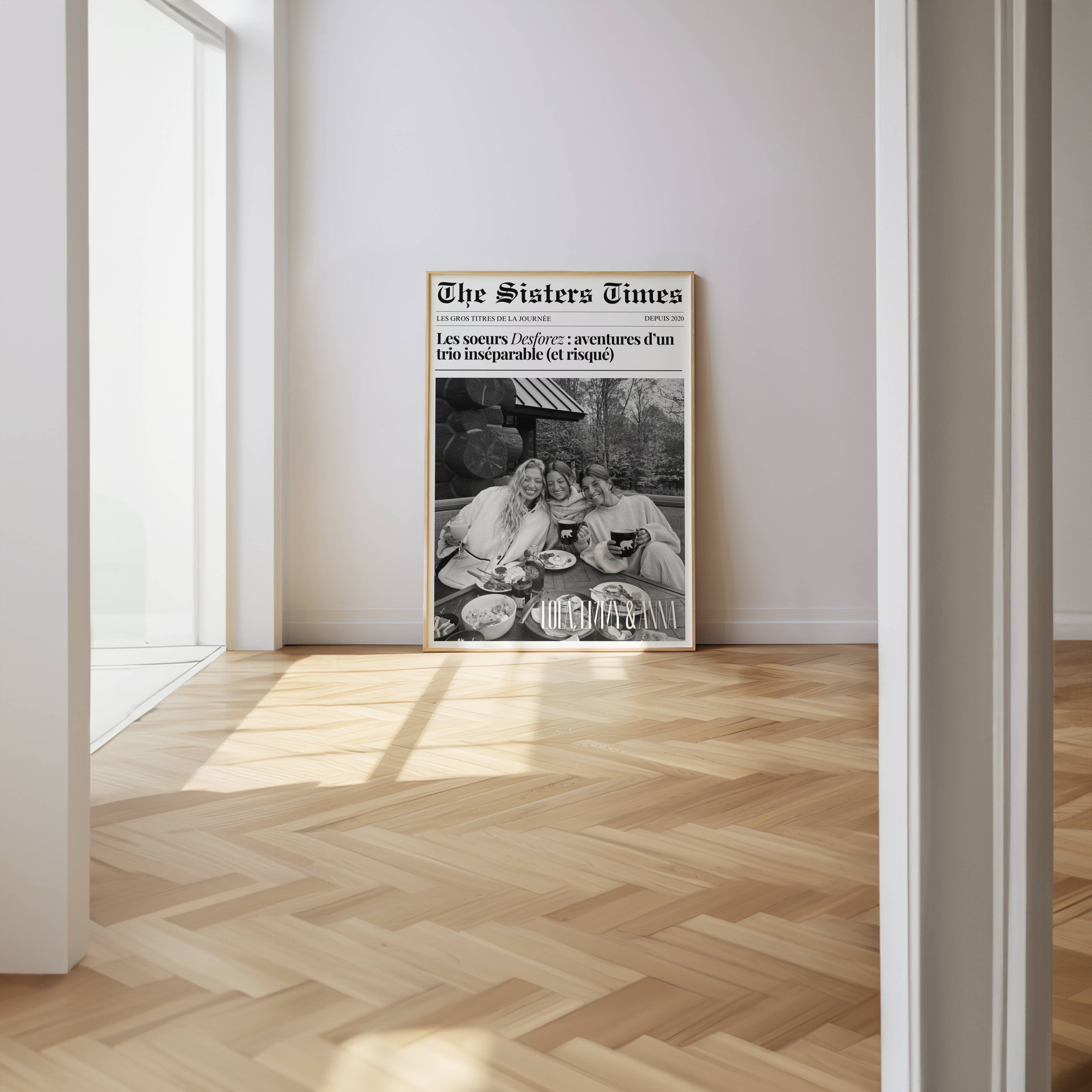 Affiche Soeur - Couverture de journal rétro