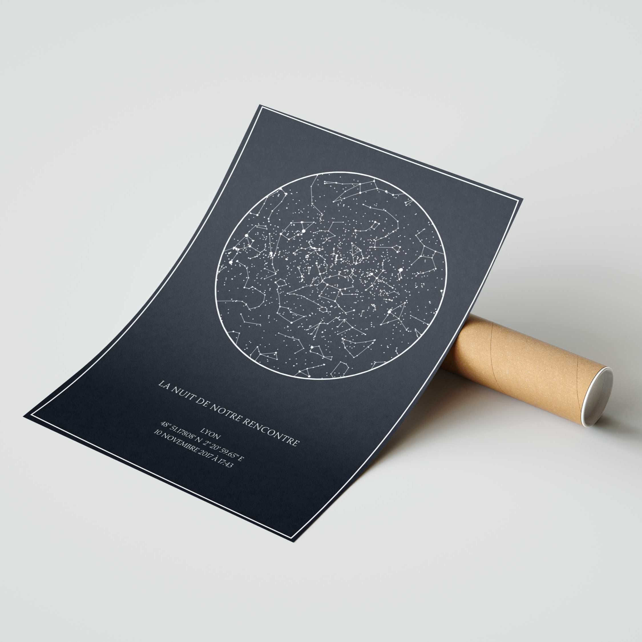 Affiche carte du ciel personnalisée