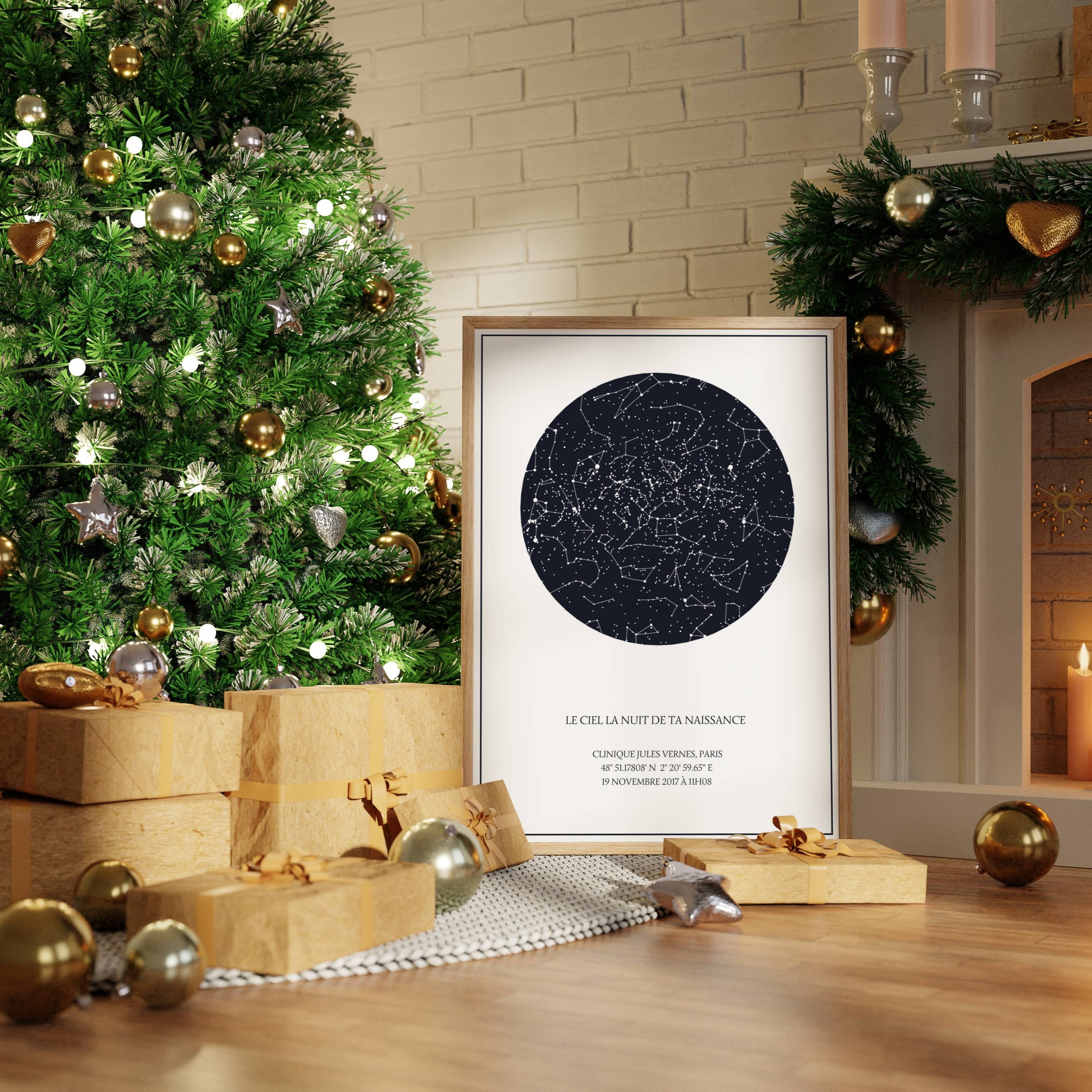 La Carte des étoiles et constellations d'une nuit spéciale pour vous