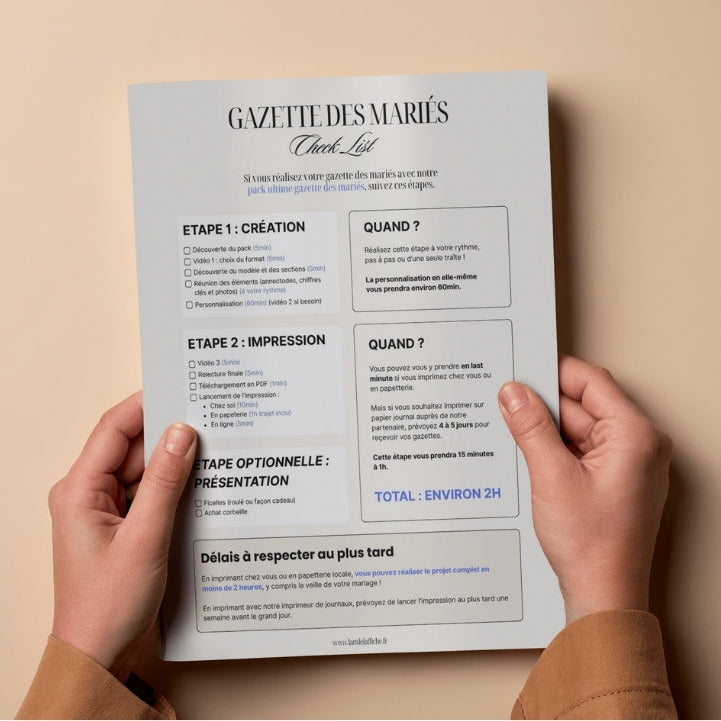 Offert - Checklist Gazette des Mariés à imprimer