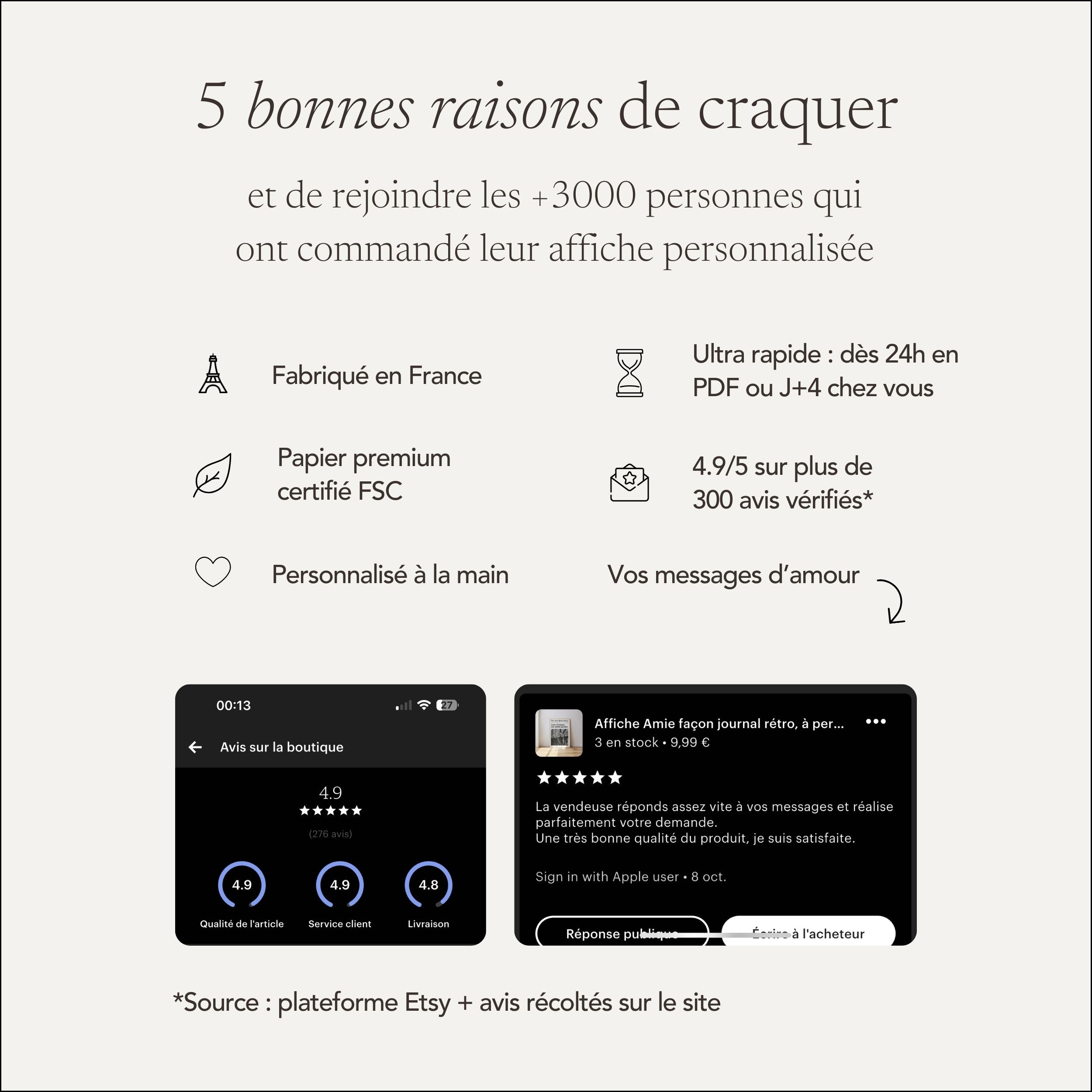 Le cadre photo personnalisé à petit message