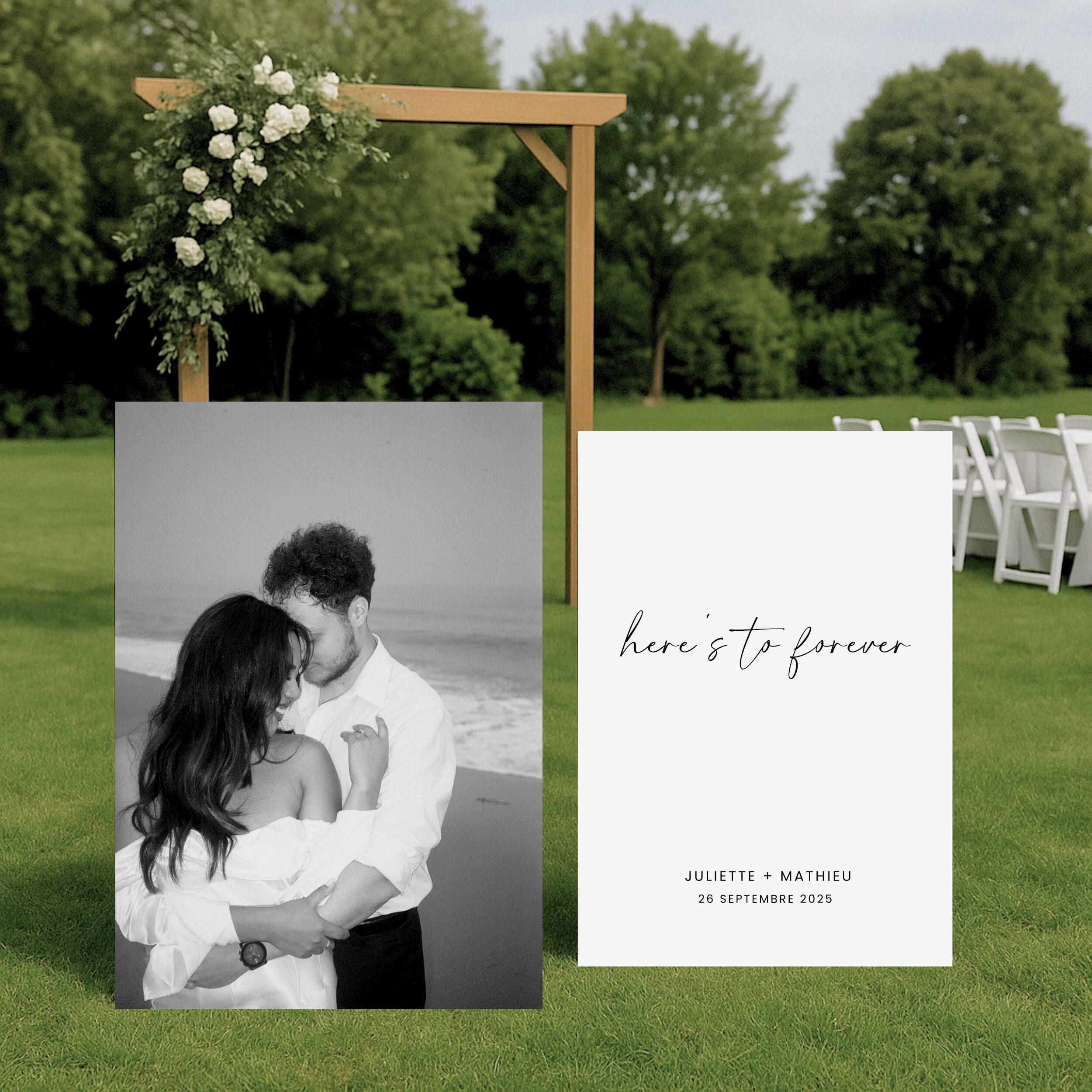 Duo panneau mariage | Panneau de bienvenue + panneau photo