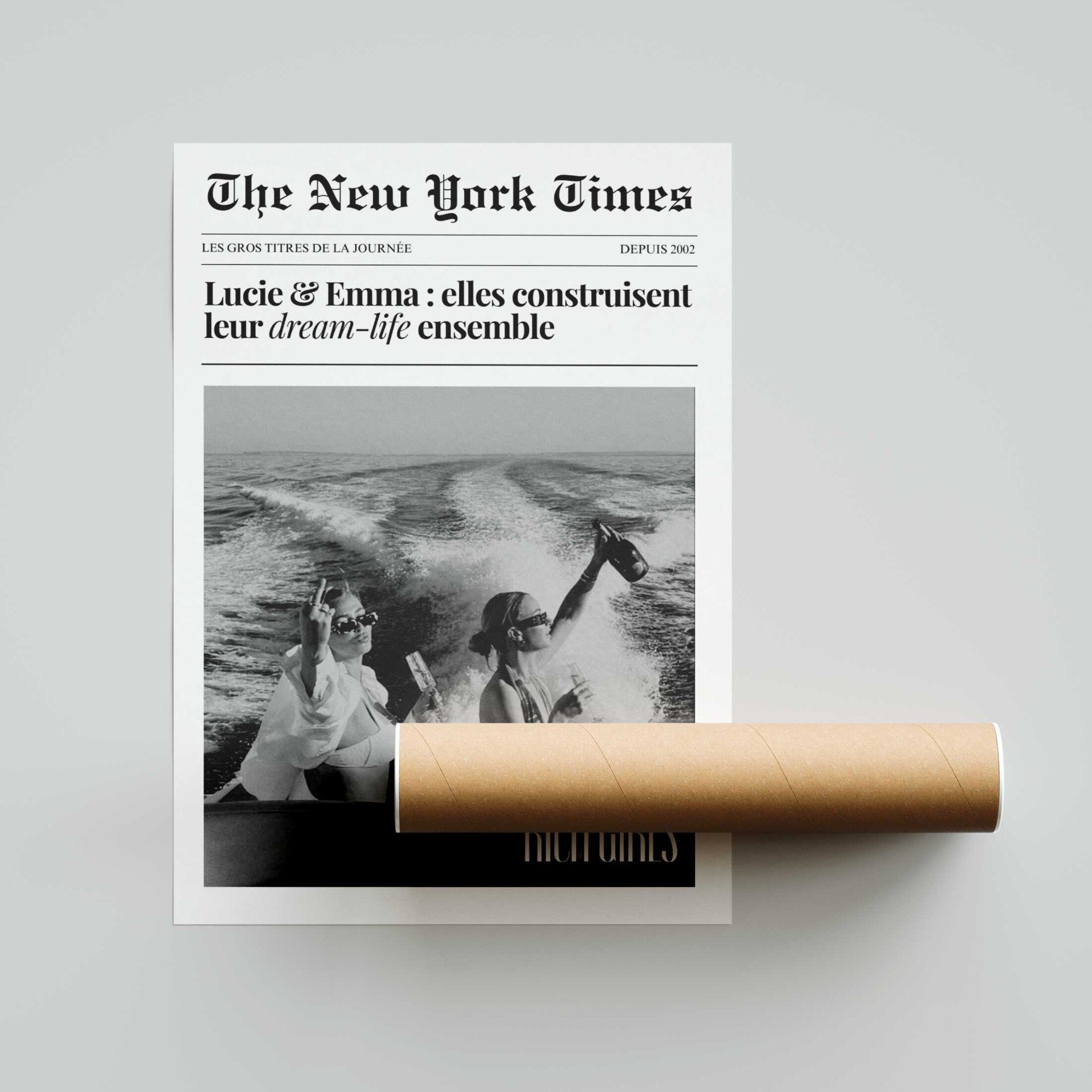 Affiche meilleure amie - Couverture de journal rétro