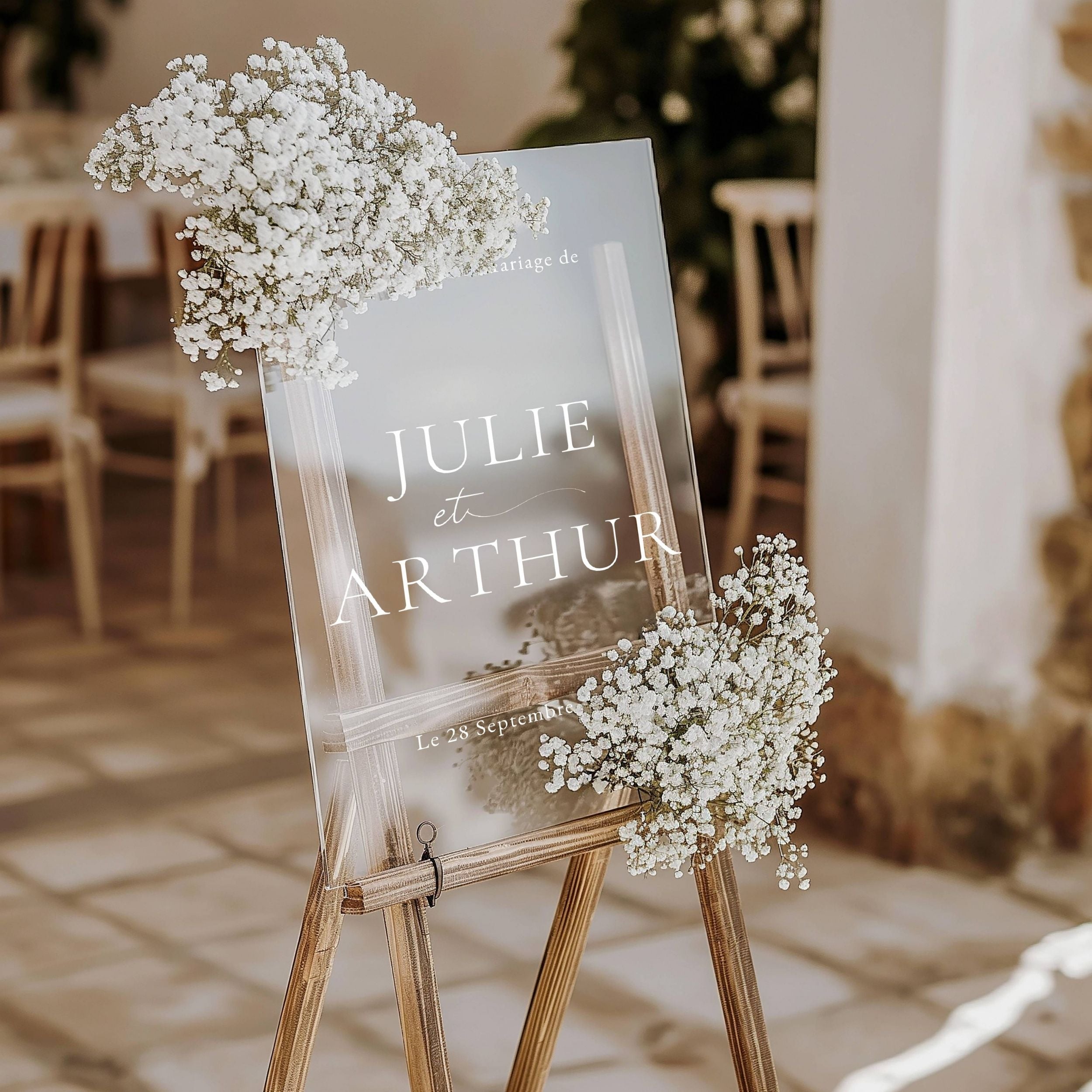 panneau bienvenue mariage plexiglass