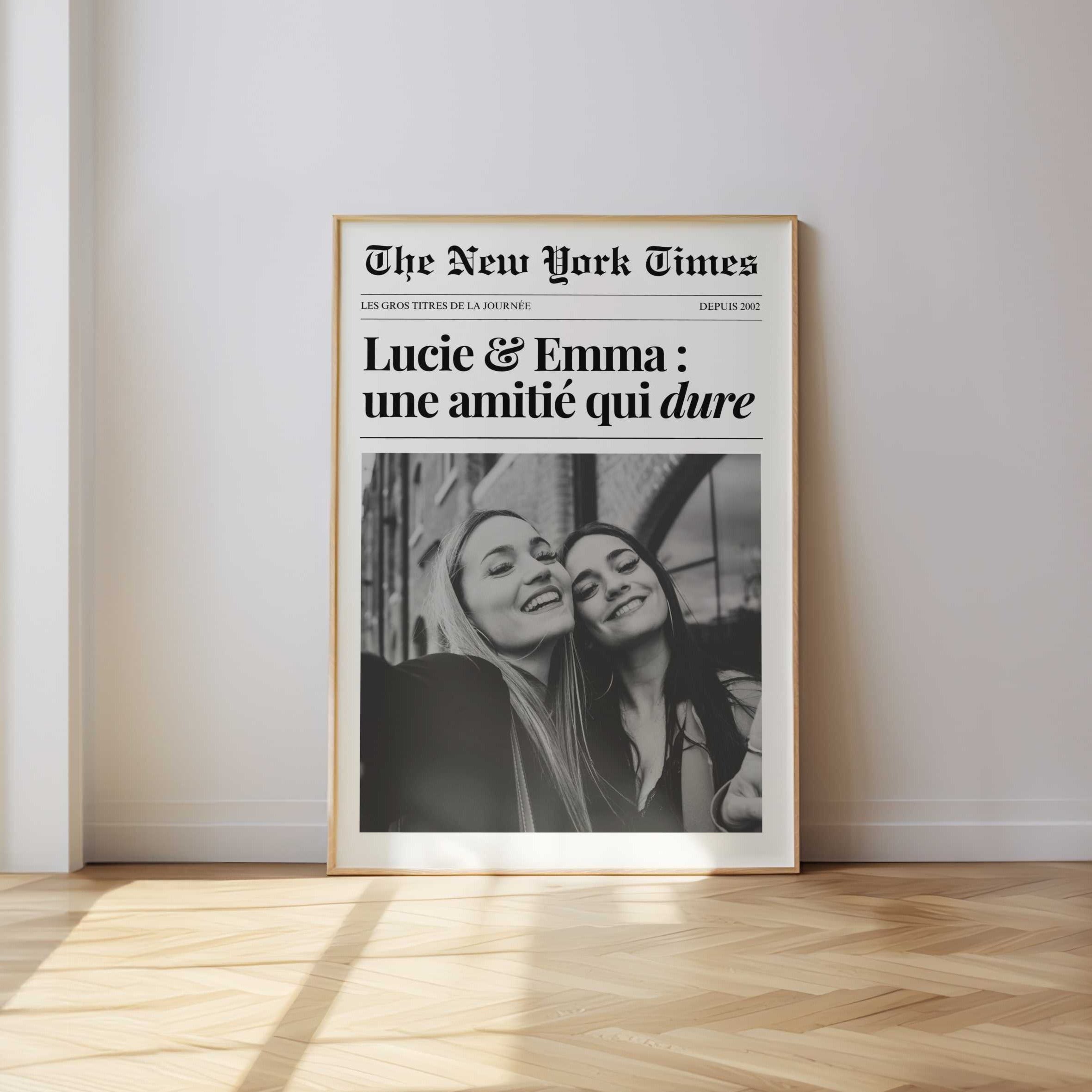 Affiche meilleure amie - Couverture de journal rétro
