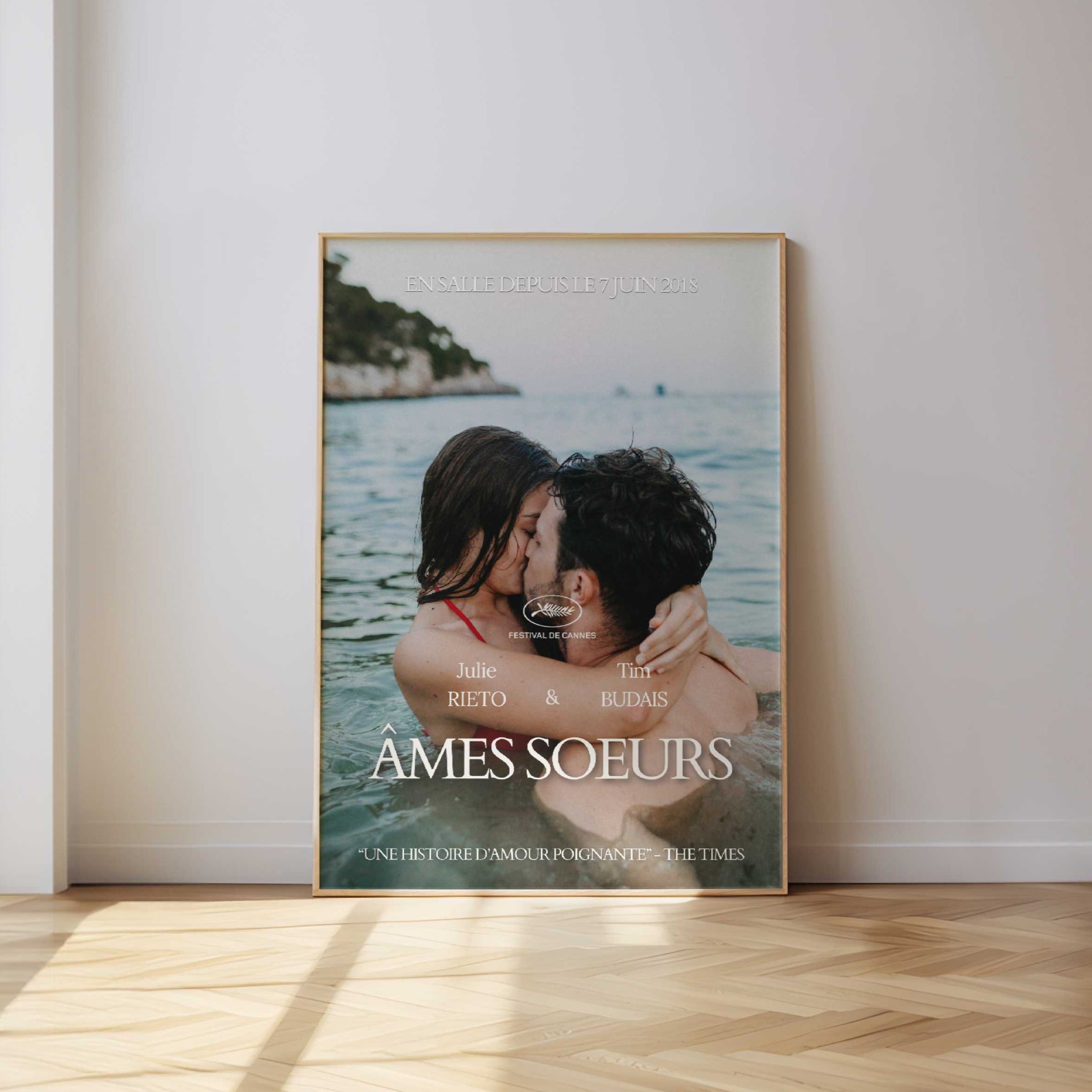 affiche couple personnalisée style affiche de film primé aux césars