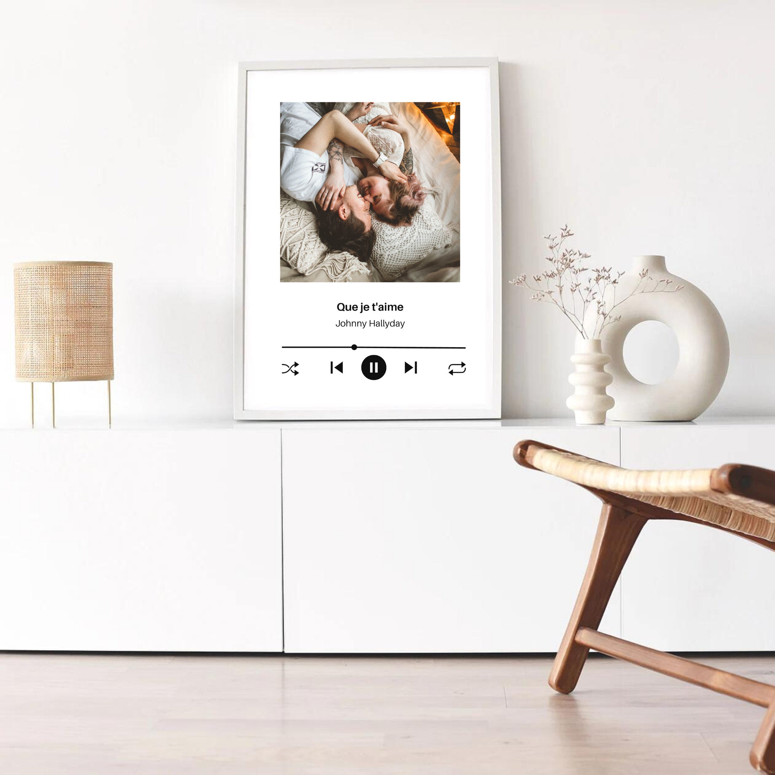 Affiche personnalisée couple - Le lecteur de musique