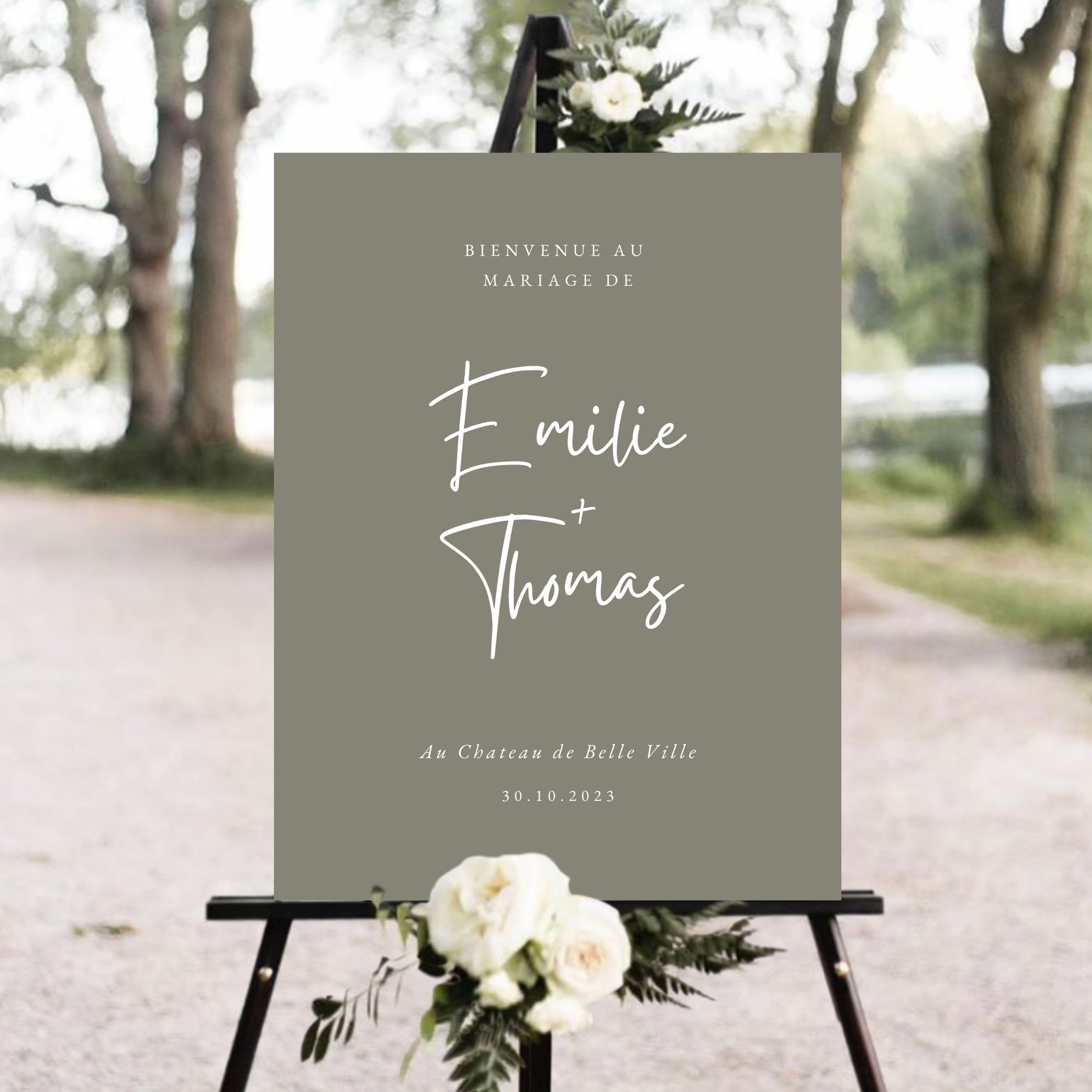 Panneau de bienvenue mariage | Modèle Anna | Blanc