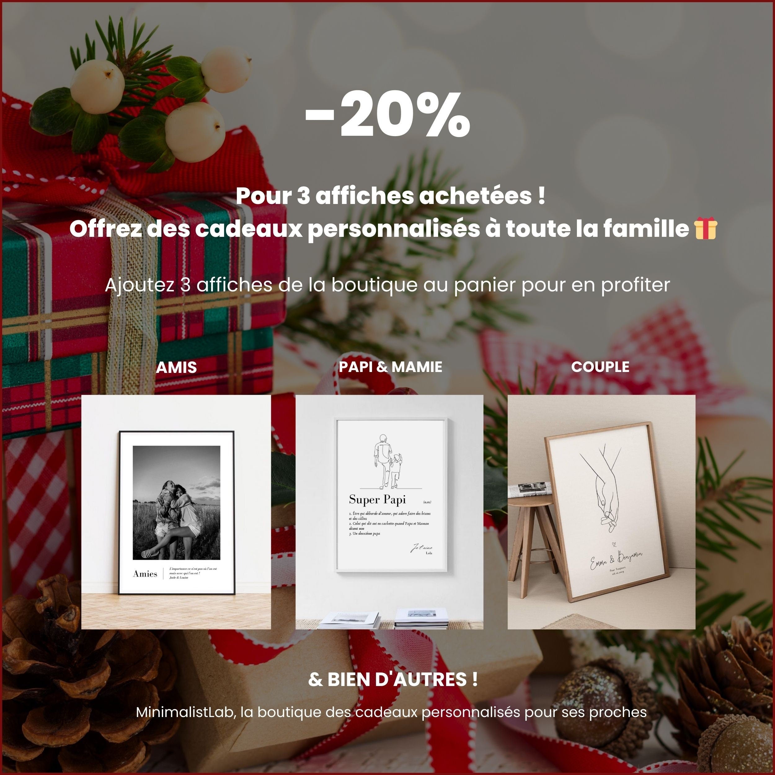 Affiche Personnalisée Famille - Le cadre famille personnalisé, avec photo & message