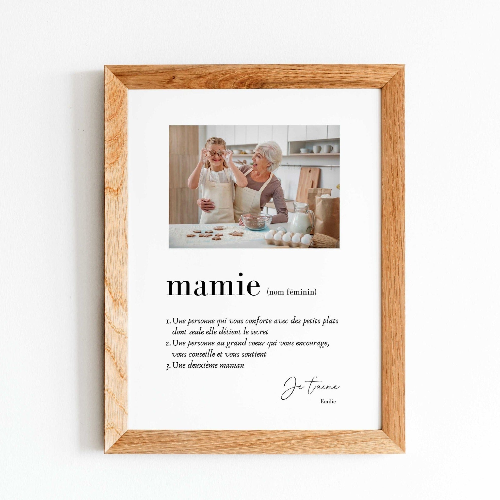Cadre photo mamie, avec définition - 100% personnalisé