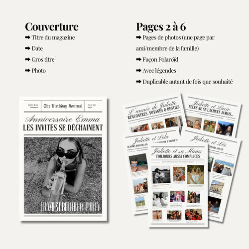 Journal d'Anniversaire à personnaliser - Cadeau original