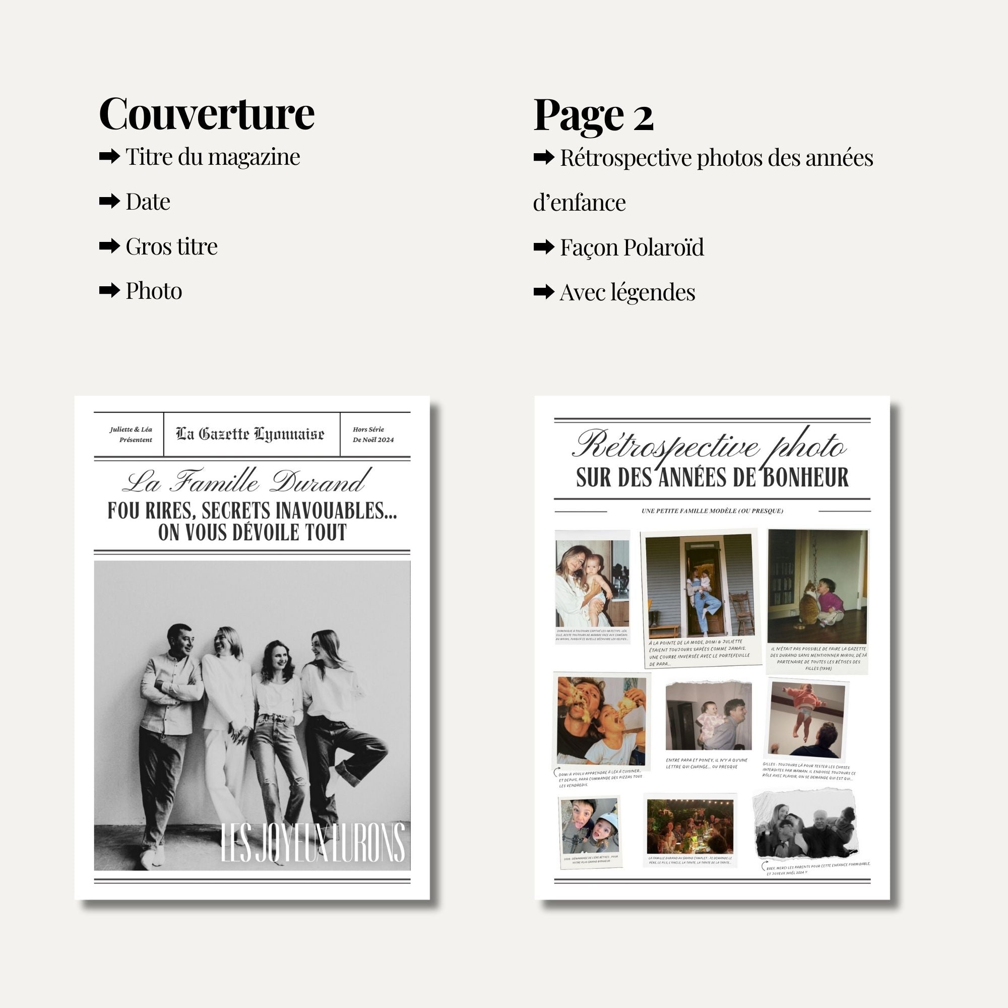 Journal Version Famille | 4 pages | Modèle Canva à personnaliser