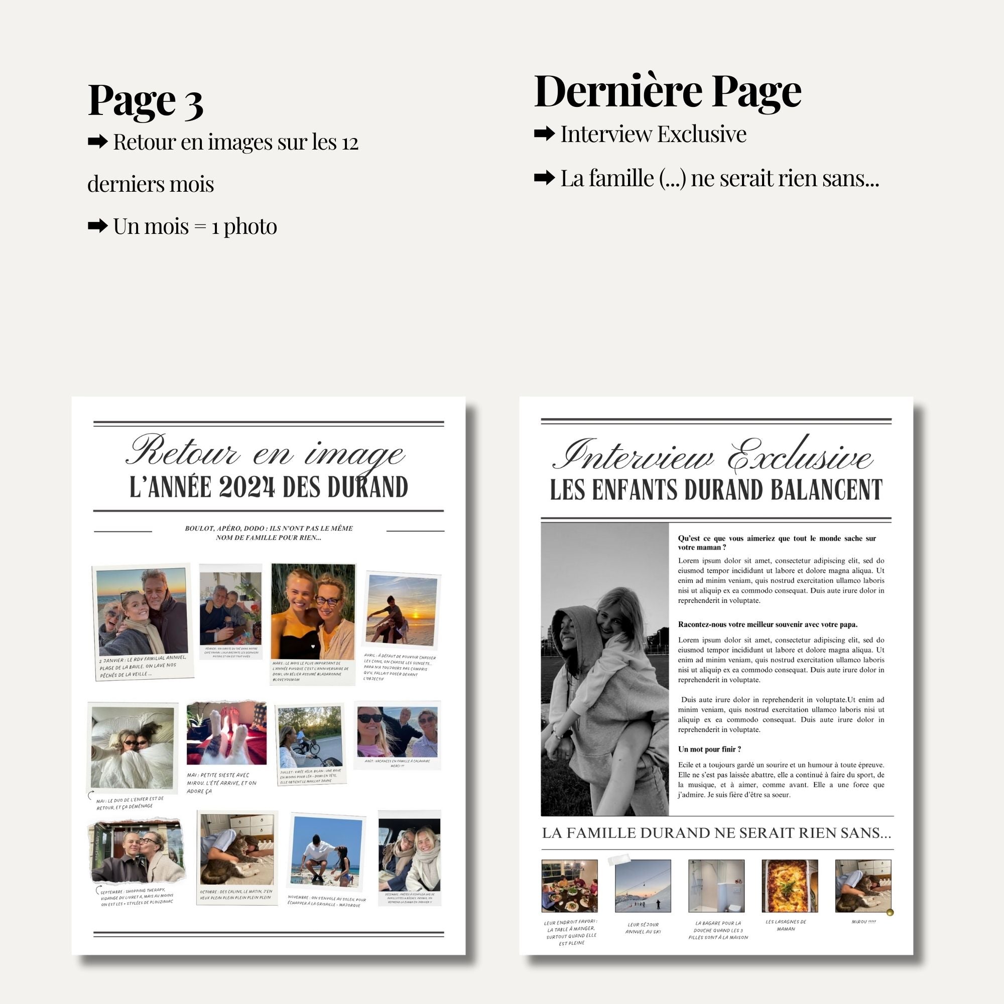 Journal Version Famille | 4 pages | Modèle Canva à personnaliser