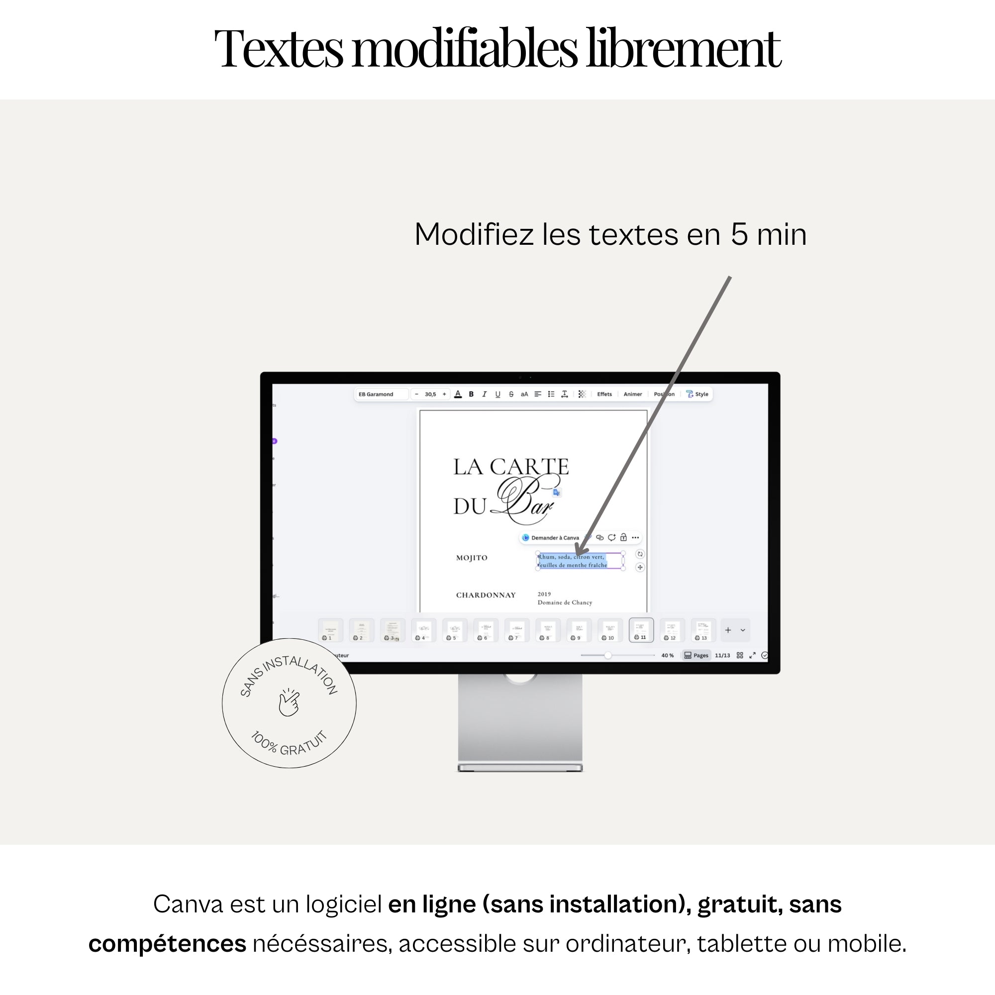 Pack de 6 affiches essentielles: livre d'or, photobooth, urne, menus, bar à bonbons... I Mariage