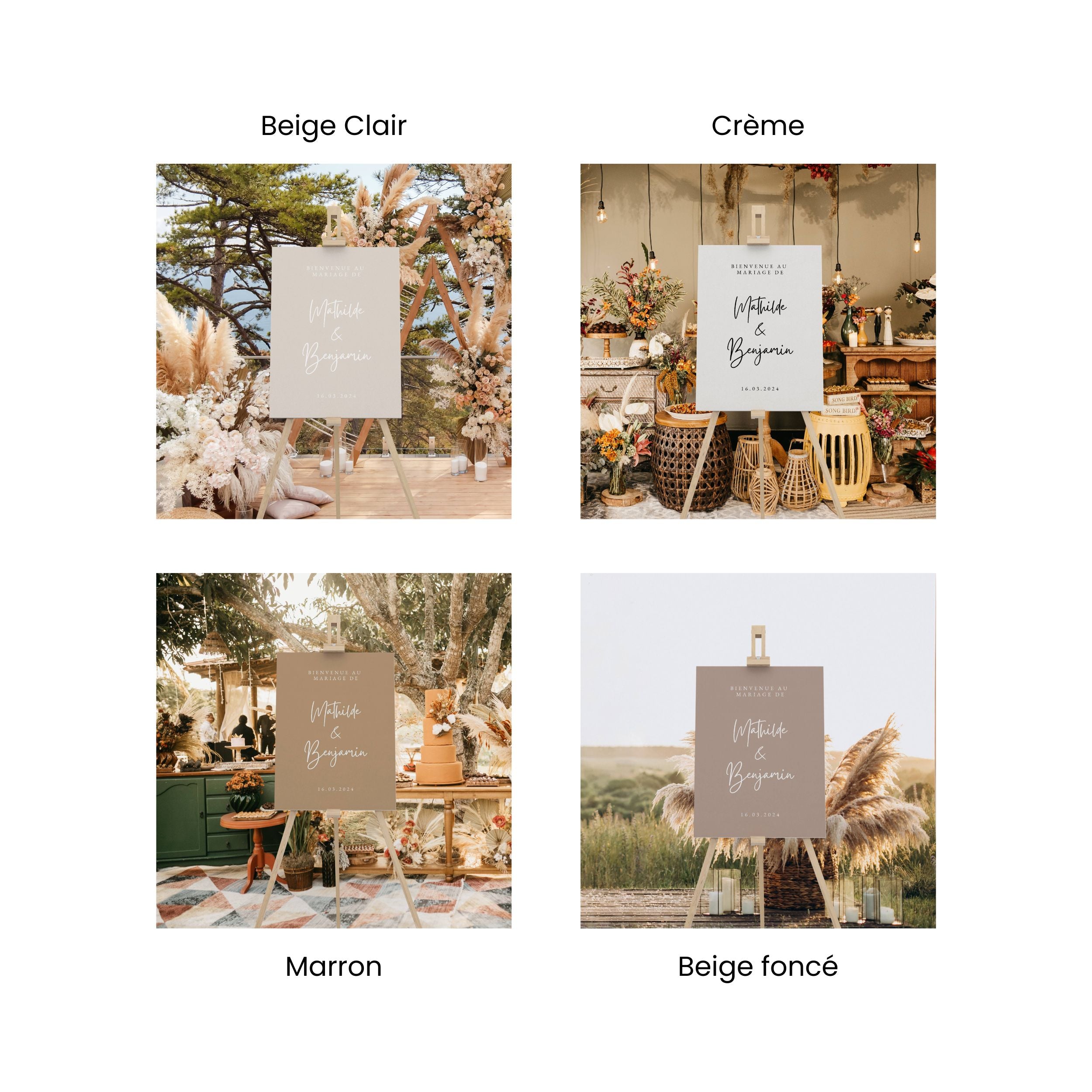 Panneau bienvenue mariage beige | Collection Anna