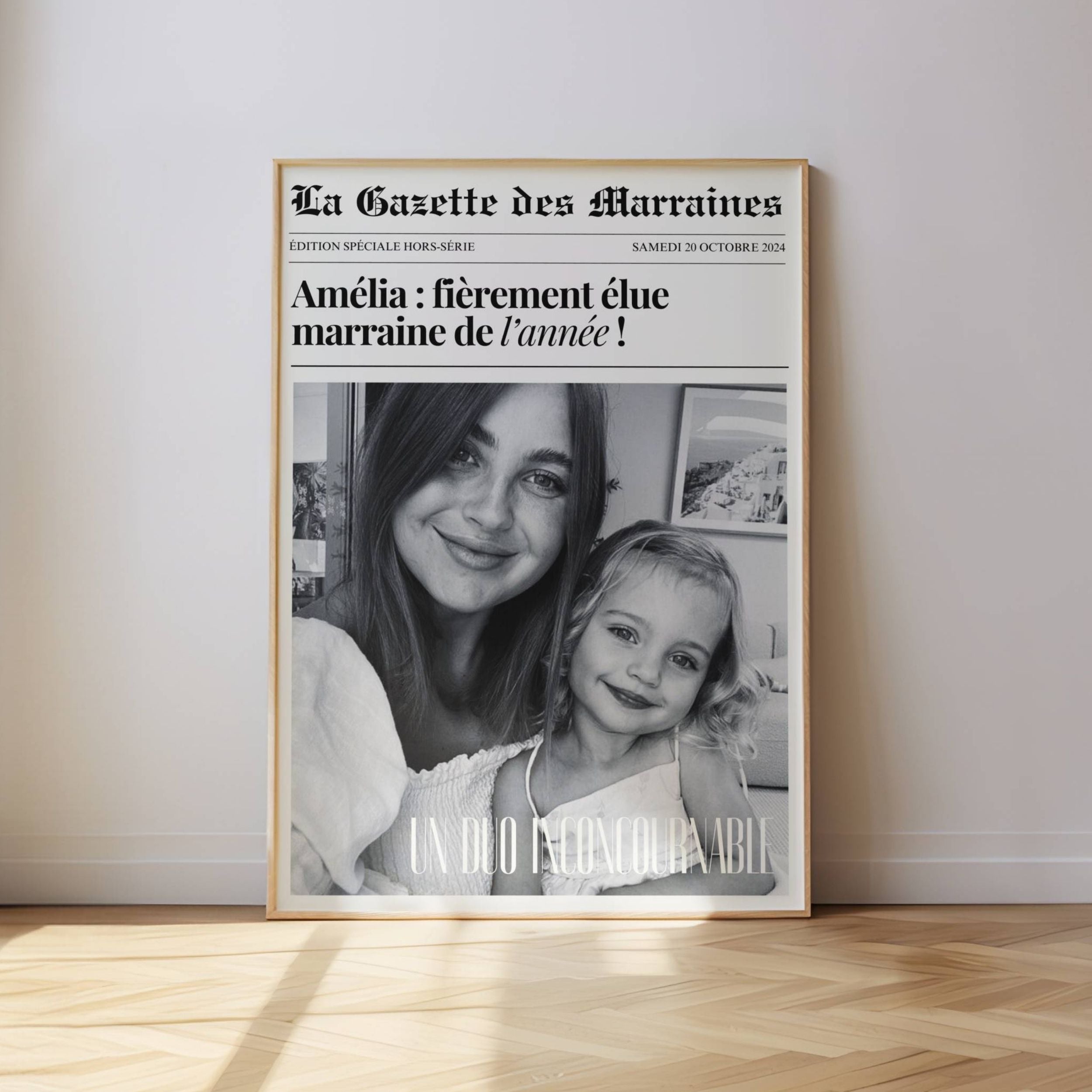 Affiche personnalisée marraine gazette