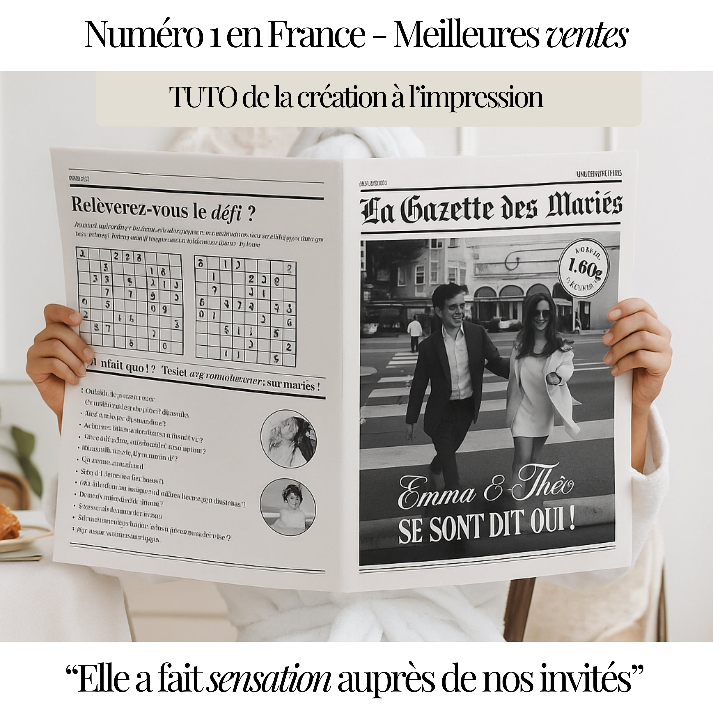 Pack ULTIME Gazette des mariés | Tuto complet + modèle préconçu + guide d'impression sur papier journal