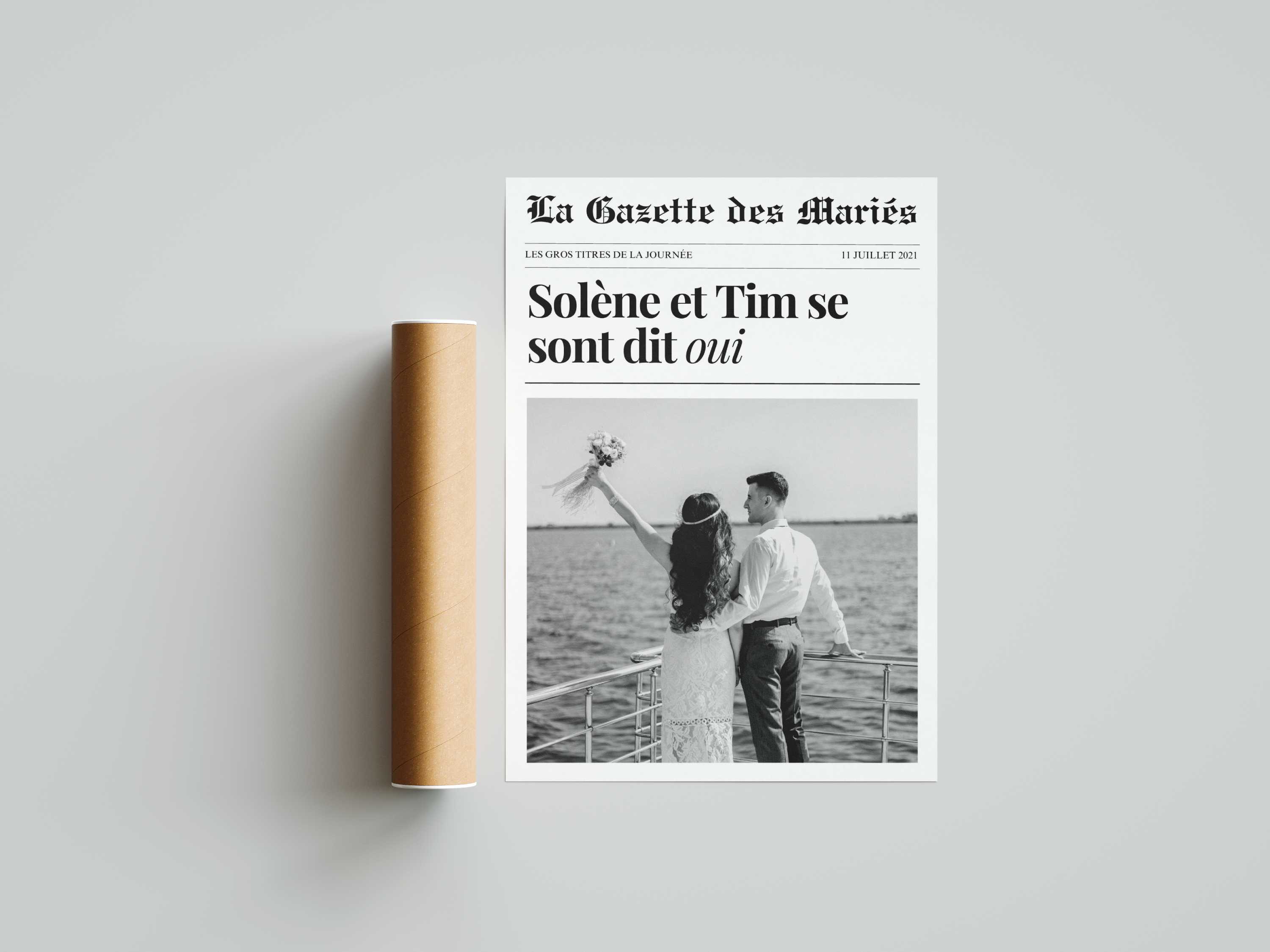 Affiche Couple - Couverture de Journal Rétro Personnalisé