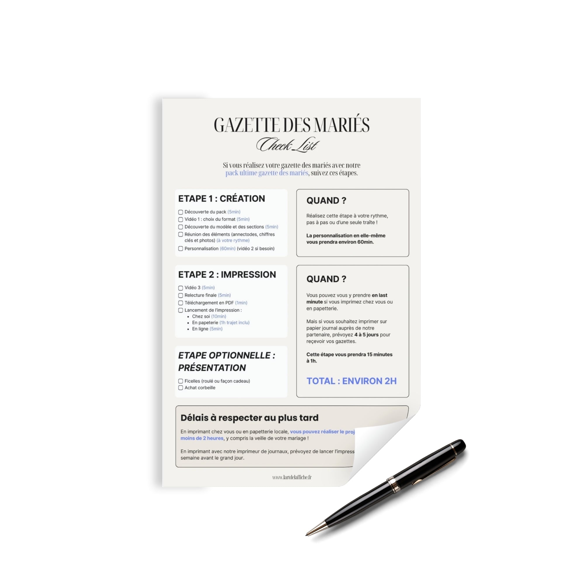 Offert - Checklist Gazette des Mariés à imprimer