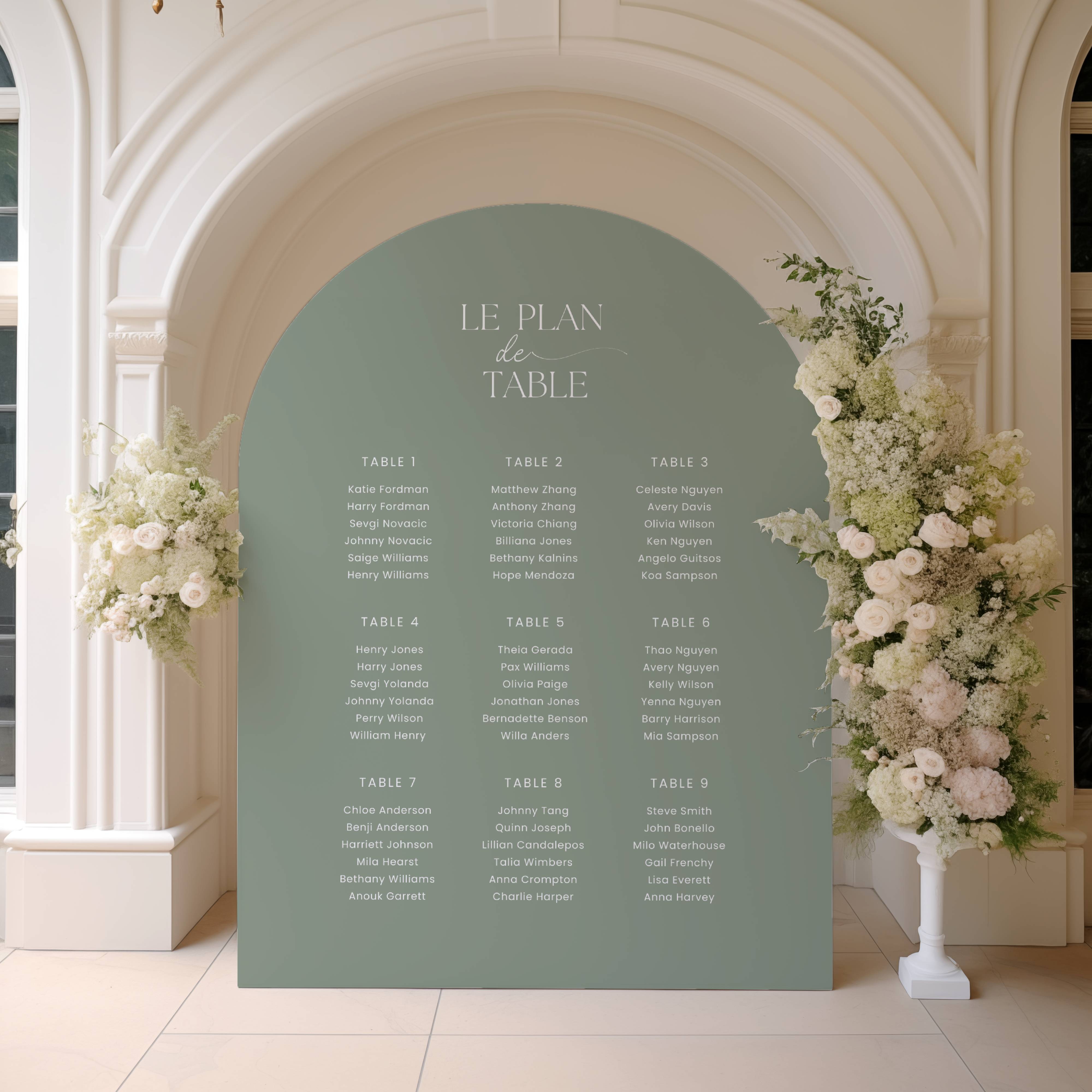 Duo panneau mariage | Panneau bienvenue + panneau plan de table Vert | Collection Louise