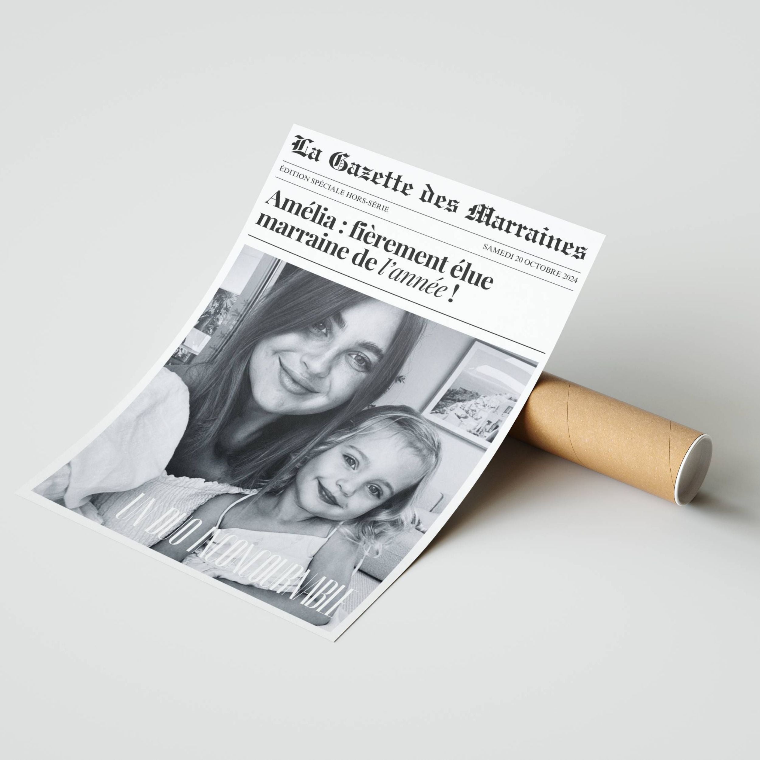 affiche personnalisee marraine avec photo