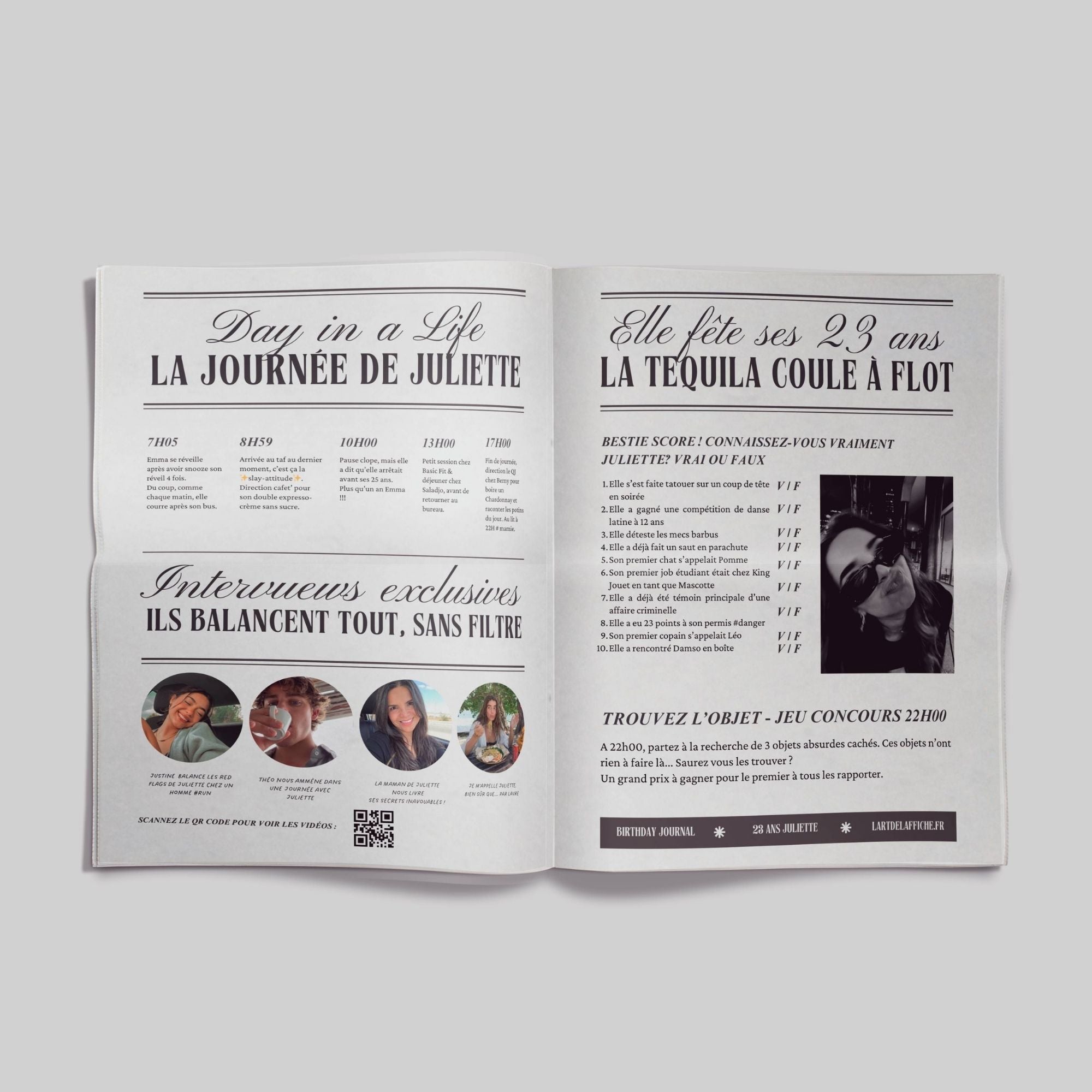 gazette d'anniversaire modèle canva