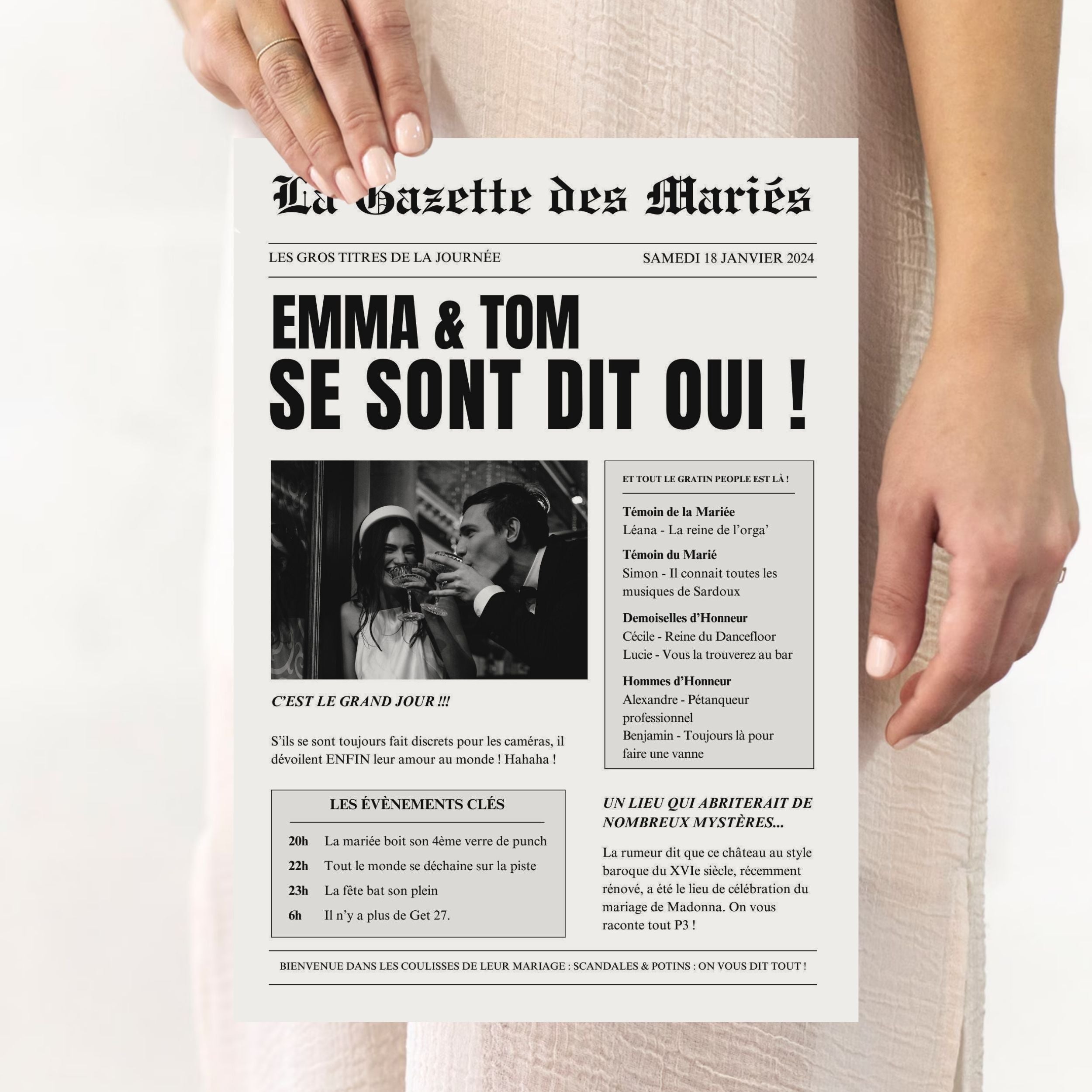 Gazette des mariés | 2 pages | Modèle à personnaliser