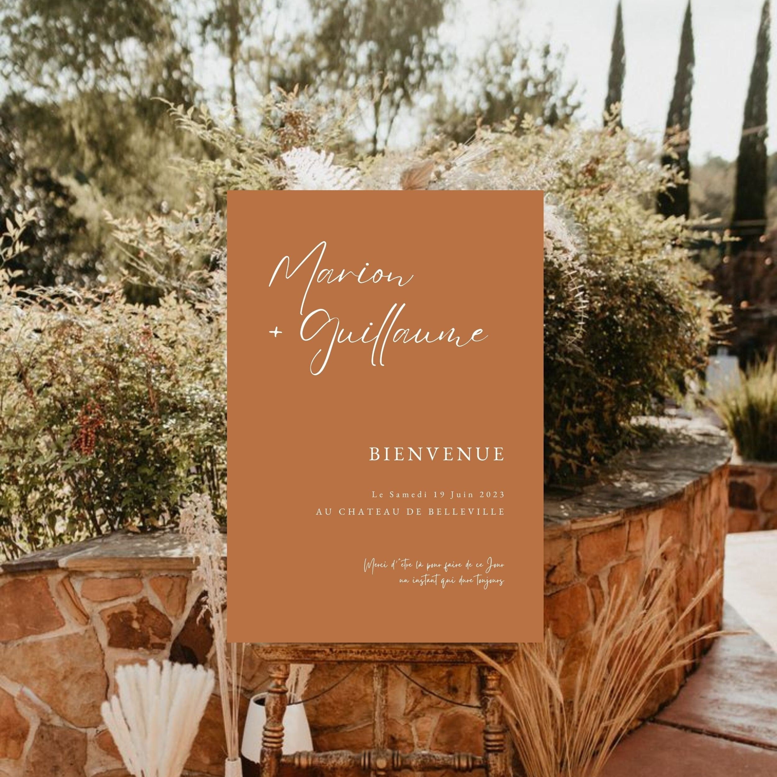 Panneau bienvenue mariage terracotta | Collection Alba