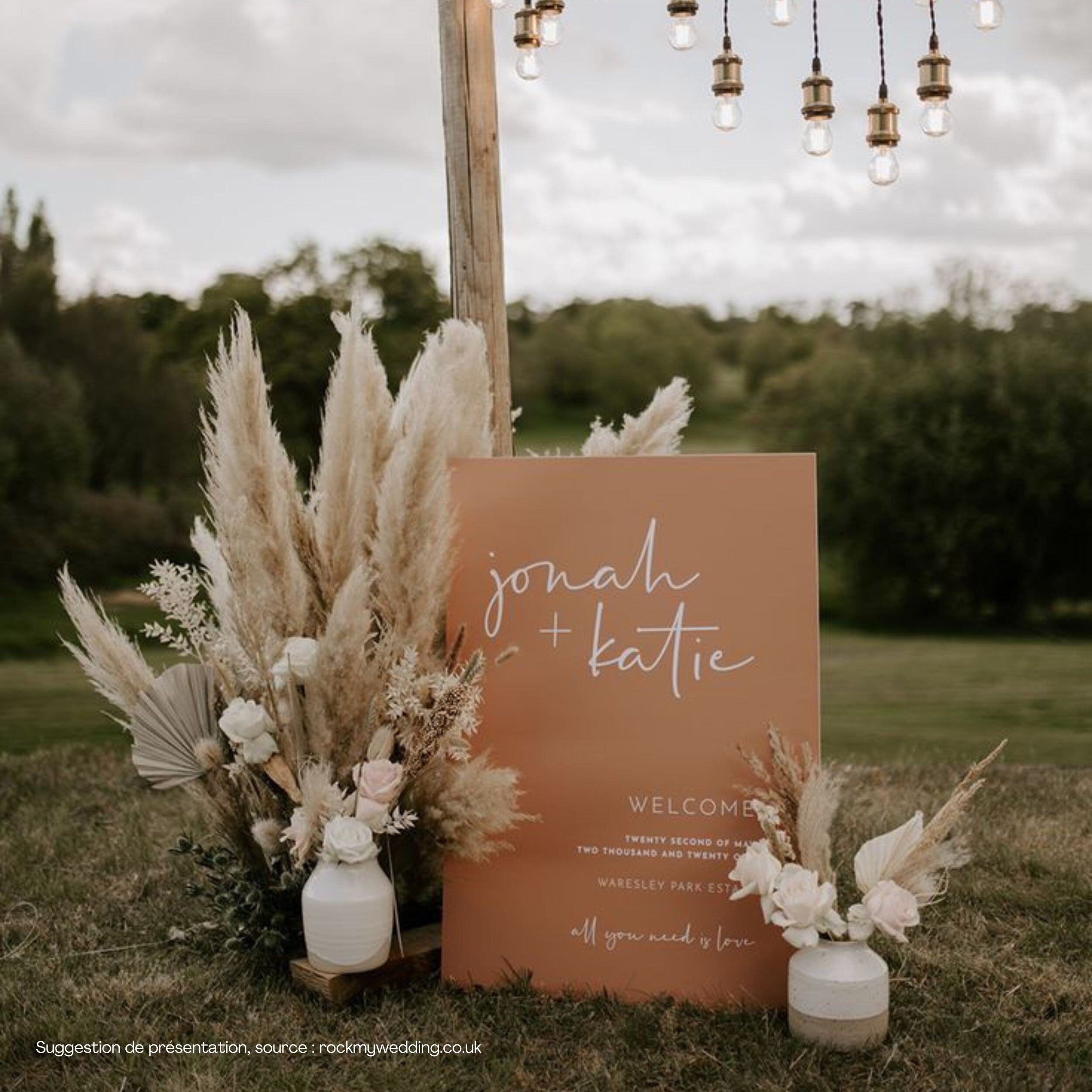 Panneau bienvenue mariage terracotta | Collection Alba