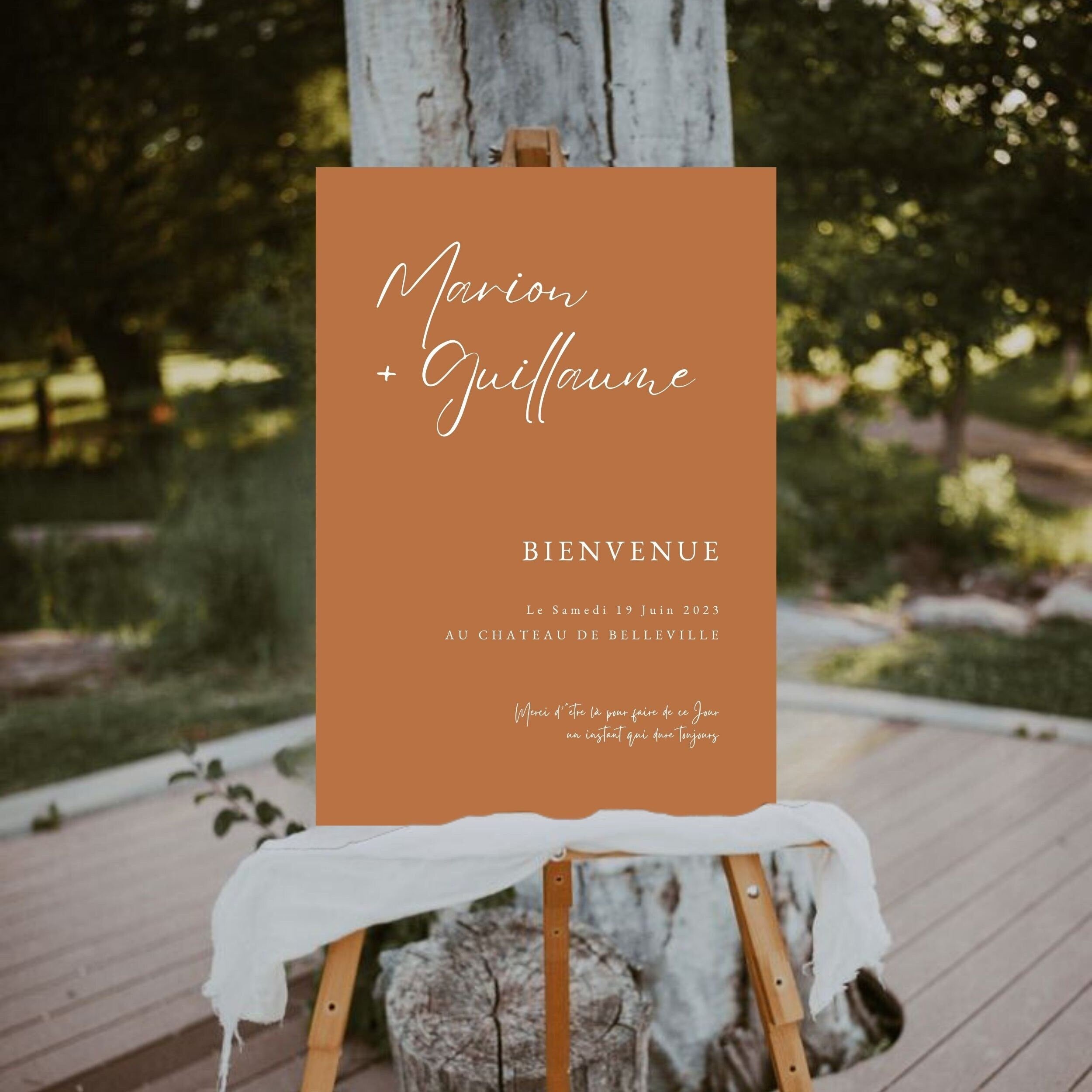 Panneau bienvenue mariage terracotta | Collection Alba